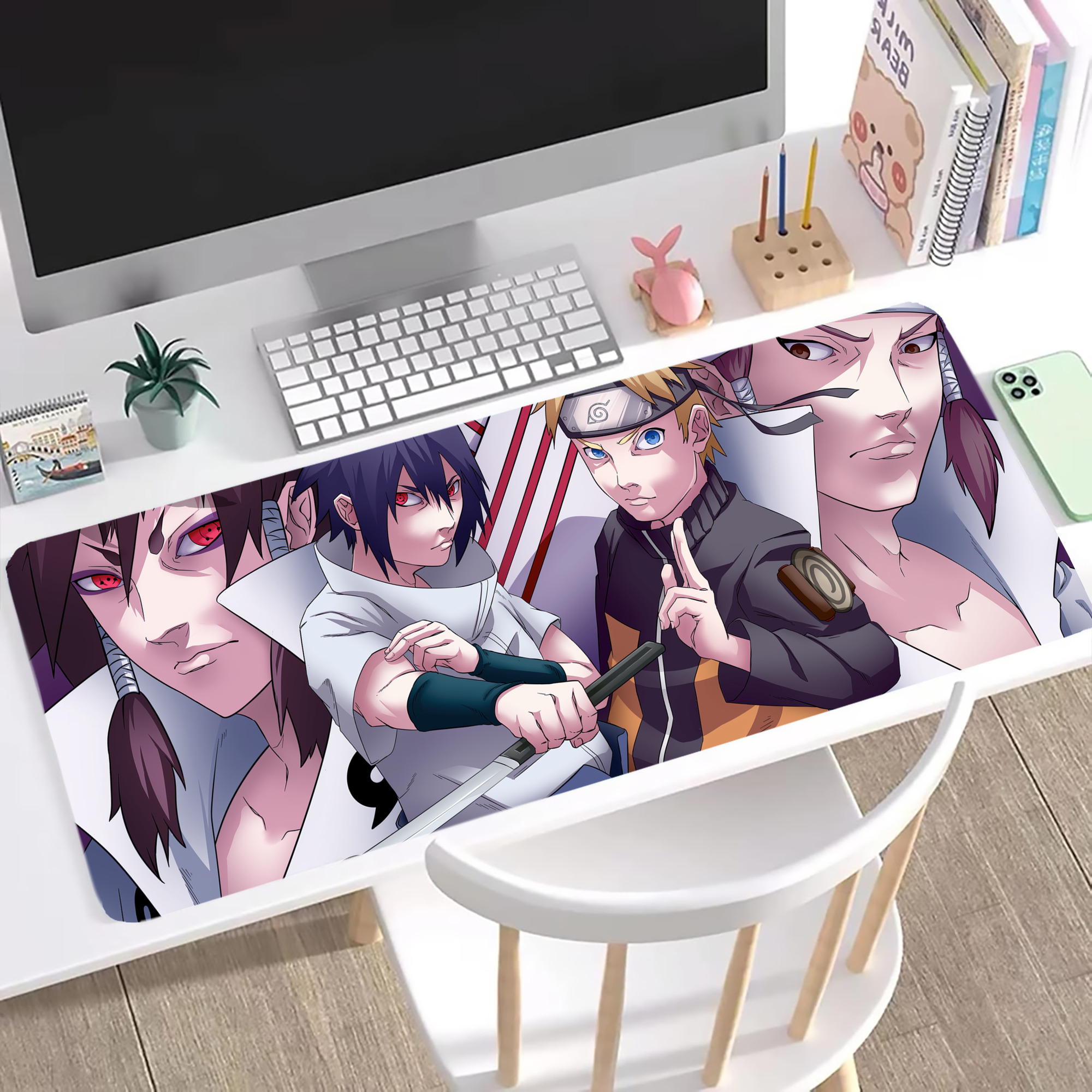 （画像用） NARUTO -ナルト- NARUTO -ナルト- 疾風伝 ステッチ加工 大判デスクマット／滑り止めマウスパッド