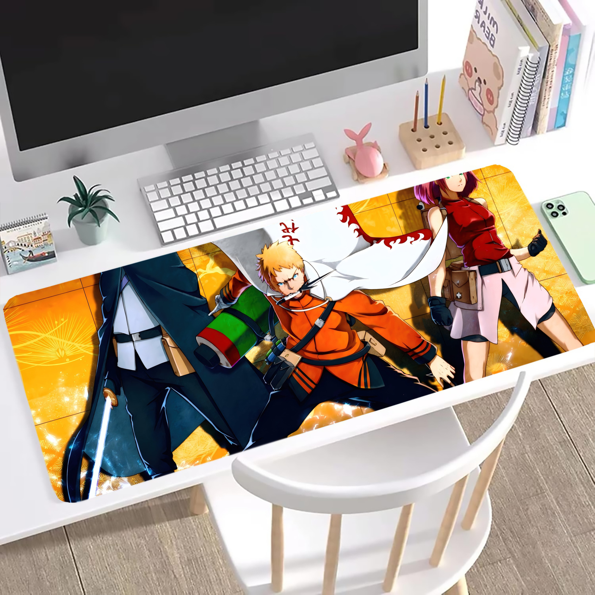 （画像用） NARUTO -ナルト- NARUTO -ナルト- 疾風伝 ステッチ加工 大判デスクマット／滑り止めマウスパッド