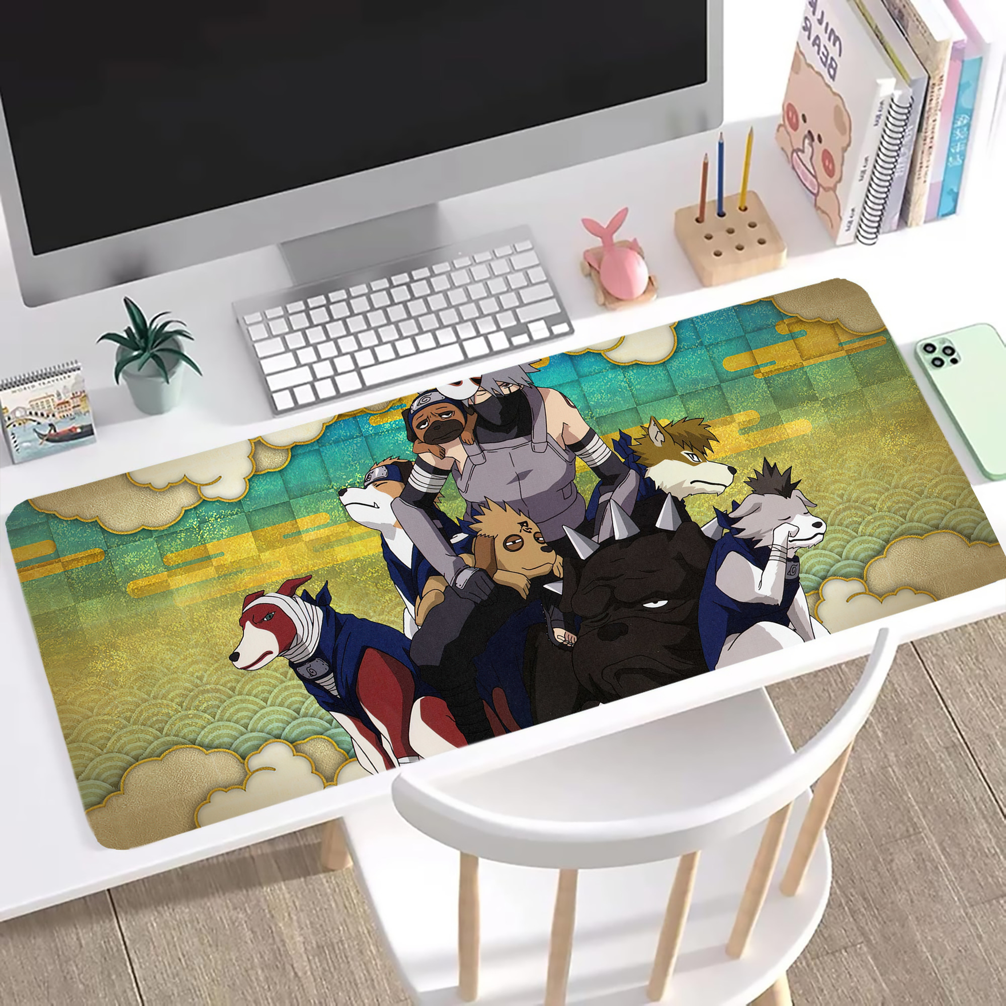 （画像用） NARUTO -ナルト- NARUTO -ナルト- 疾風伝 ステッチ加工 大判デスクマット／滑り止めマウスパッド