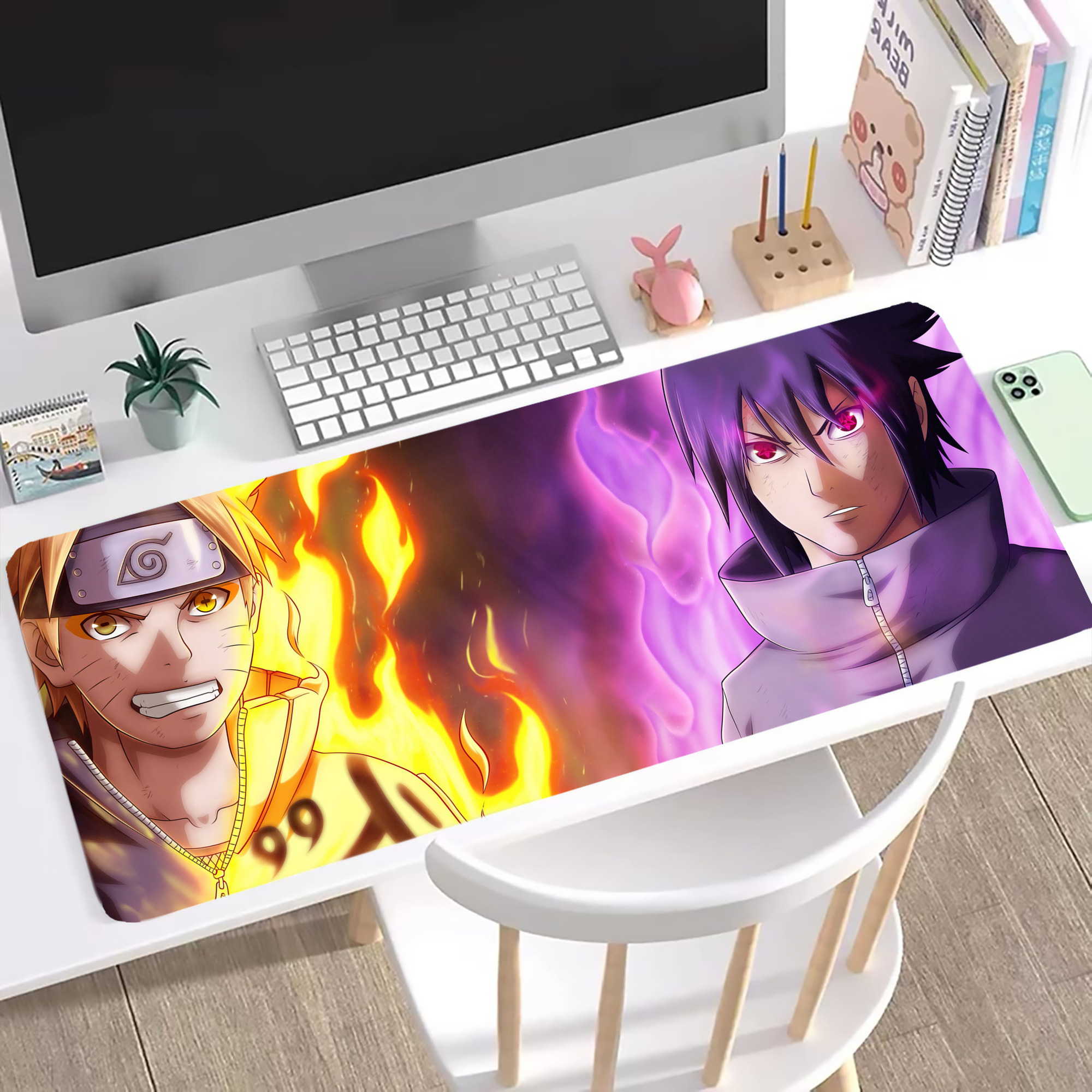 （画像用） NARUTO -ナルト- NARUTO -ナルト- 疾風伝 ステッチ加工 大判デスクマット／滑り止めマウスパッド