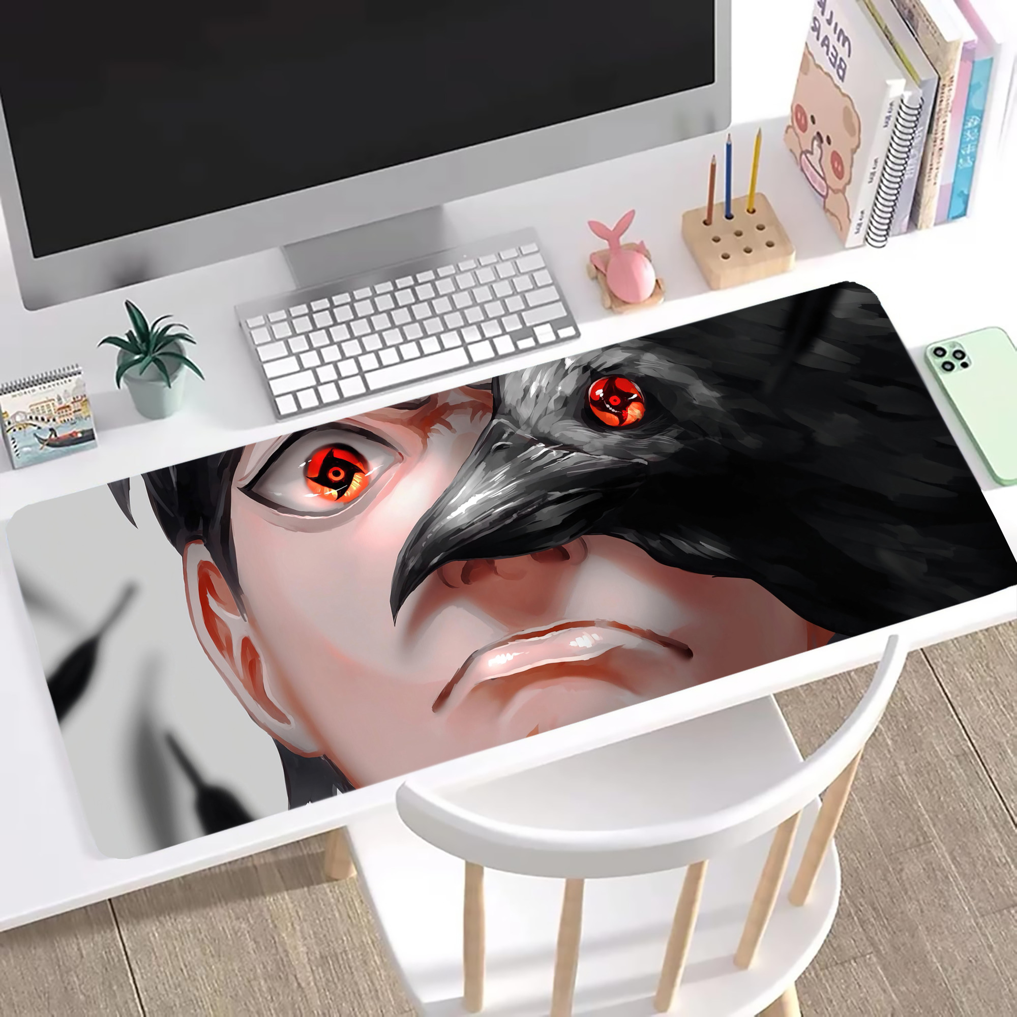 （画像用） NARUTO -ナルト- NARUTO -ナルト- 疾風伝 ステッチ加工 大判デスクマット／滑り止めマウスパッド