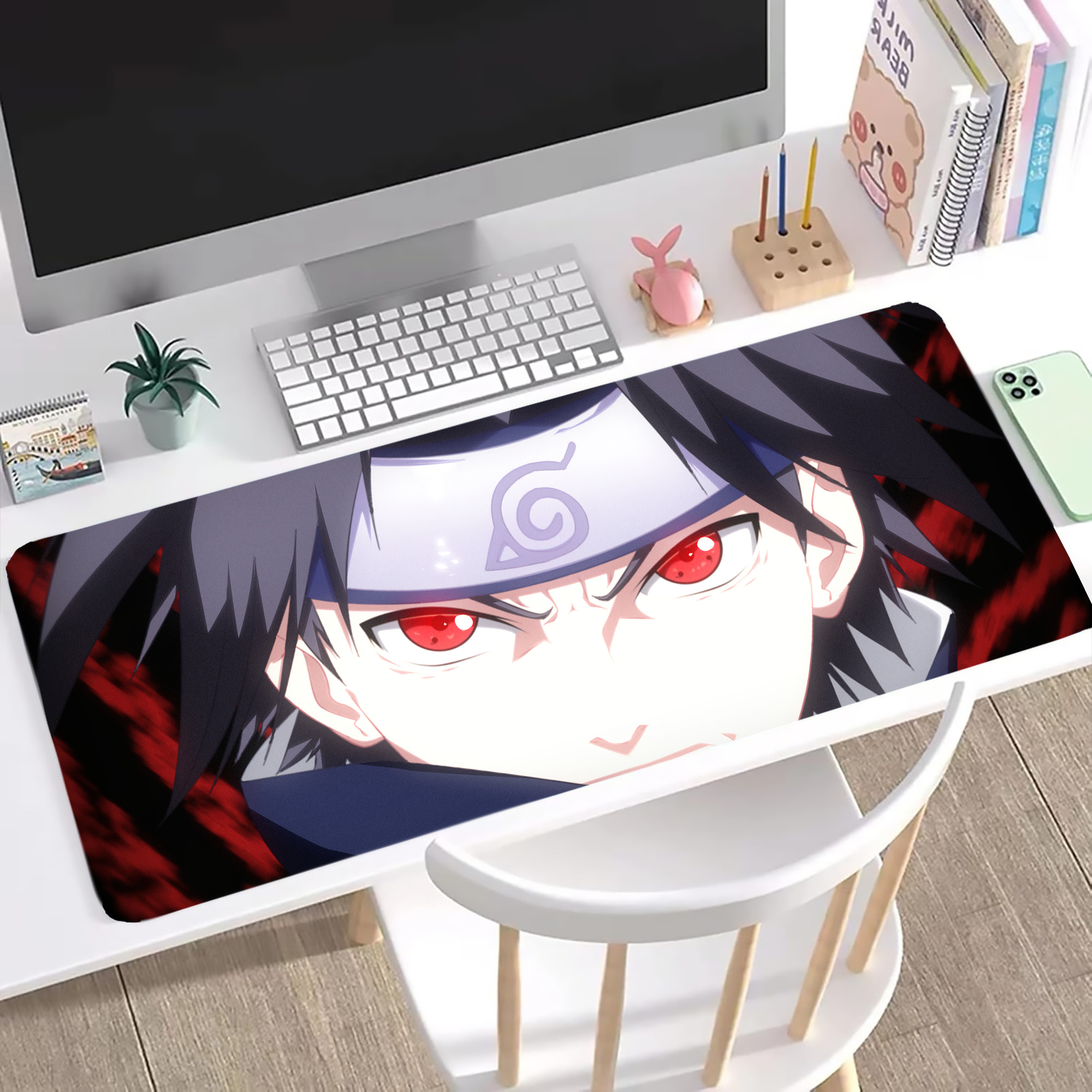 （画像用） NARUTO -ナルト- NARUTO -ナルト- 疾風伝 ステッチ加工 大判デスクマット／滑り止めマウスパッド
