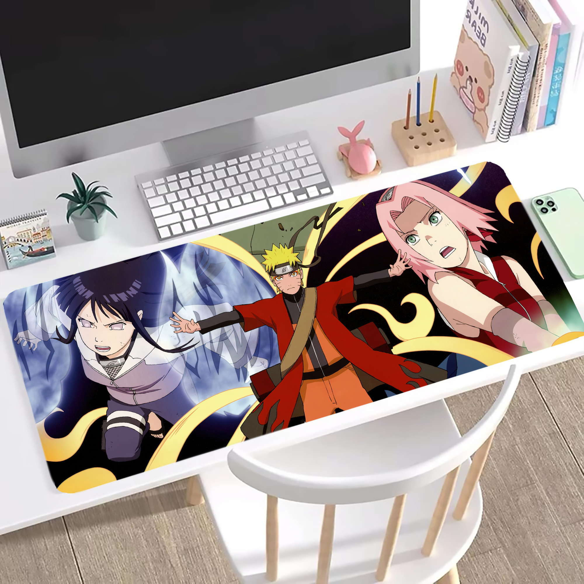 （画像用） NARUTO -ナルト- NARUTO -ナルト- 疾風伝 ステッチ加工 大判デスクマット／滑り止めマウスパッド