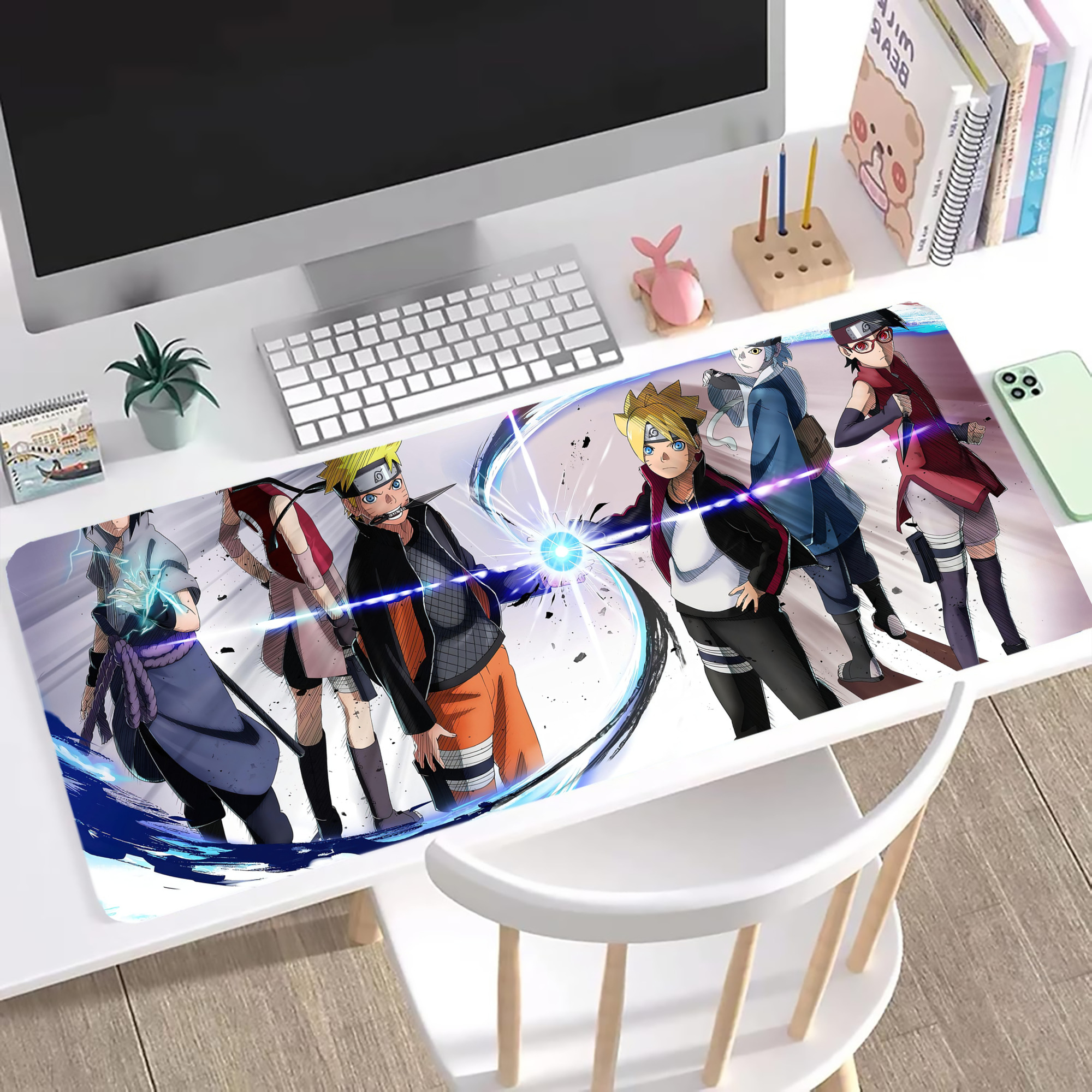 （画像用） NARUTO -ナルト- NARUTO -ナルト- 疾風伝 ステッチ加工 大判デスクマット／滑り止めマウスパッド