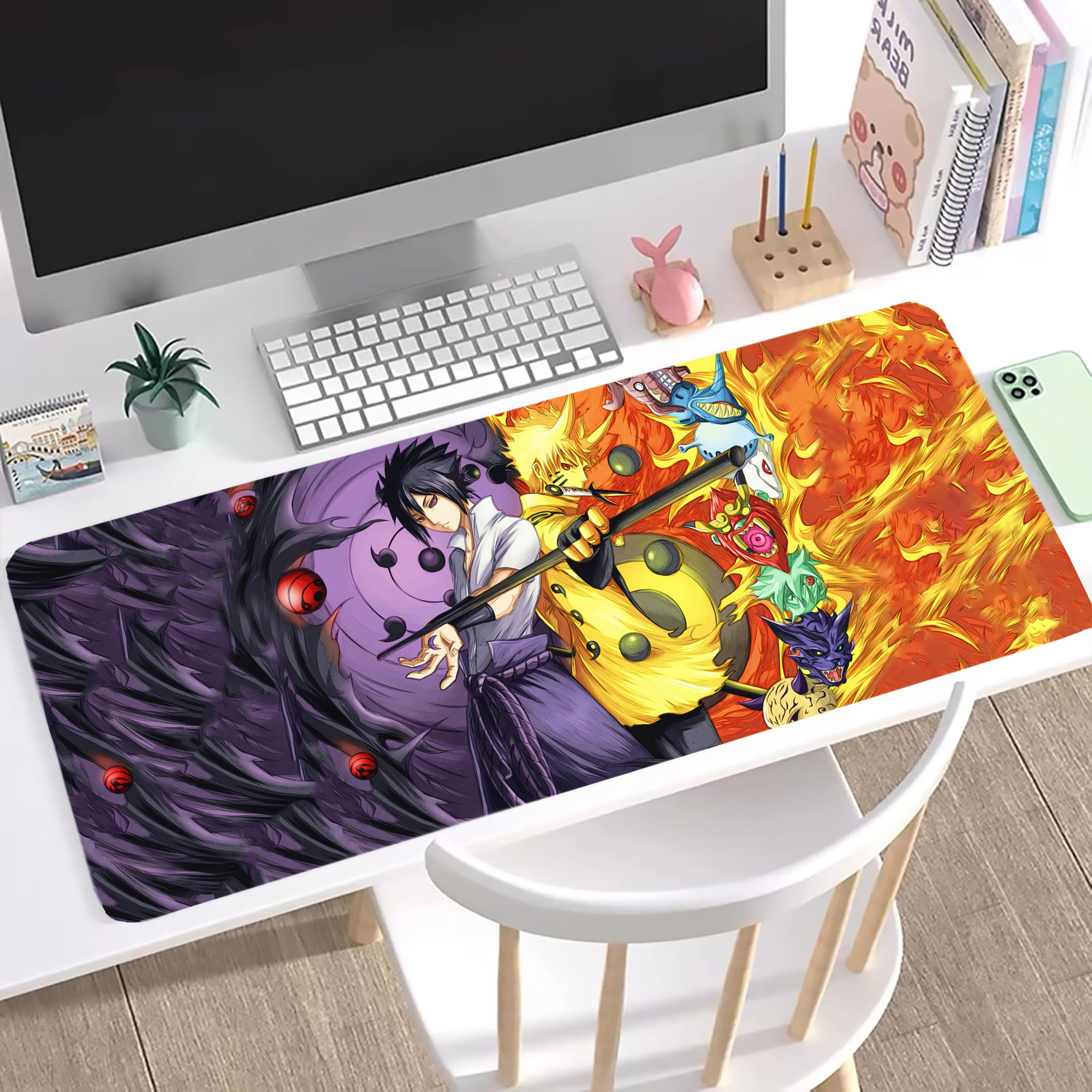 （画像用） NARUTO -ナルト- NARUTO -ナルト- 疾風伝 ステッチ加工 大判デスクマット／滑り止めマウスパッド
