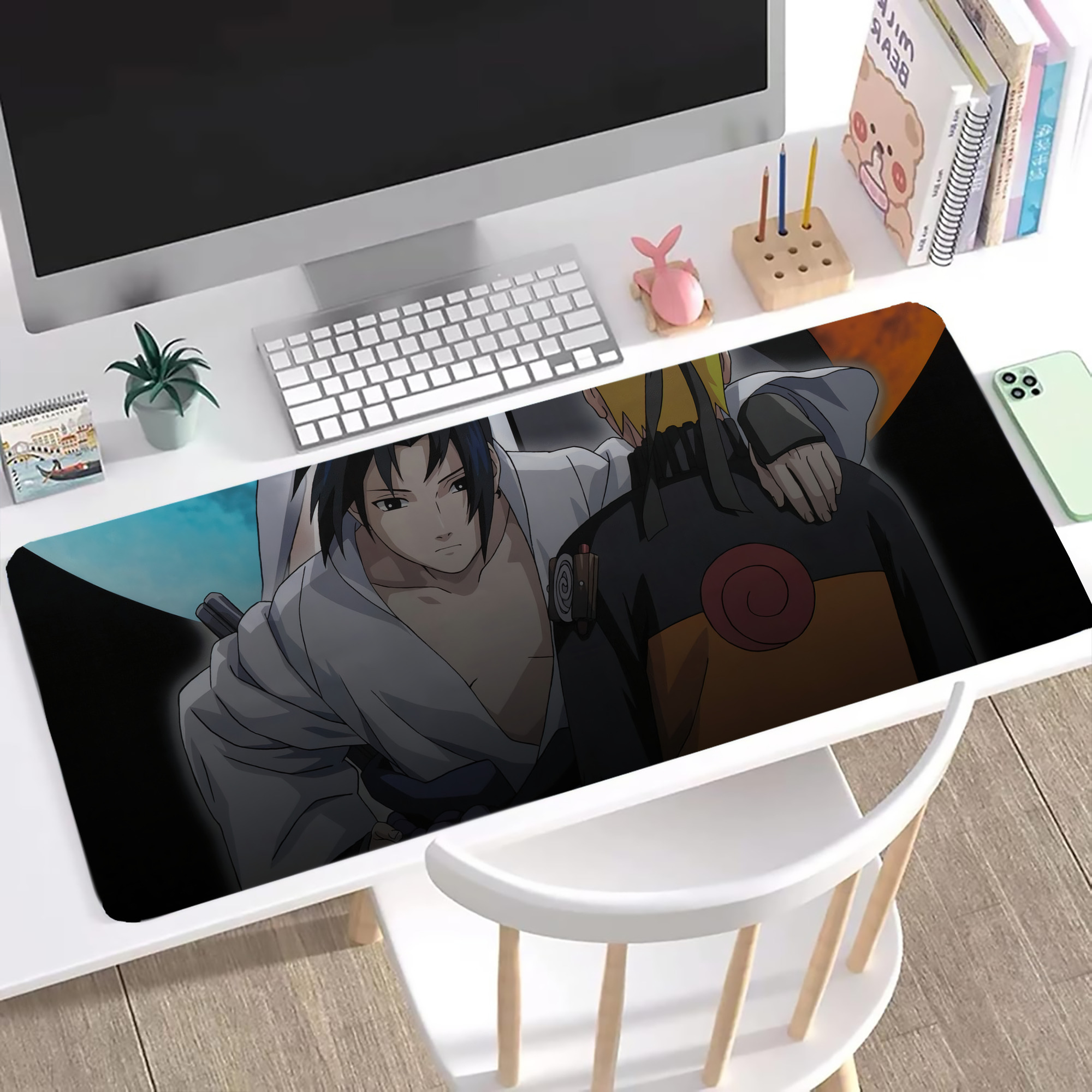 （画像用） NARUTO -ナルト- NARUTO -ナルト- 疾風伝 ステッチ加工 大判デスクマット／滑り止めマウスパッド