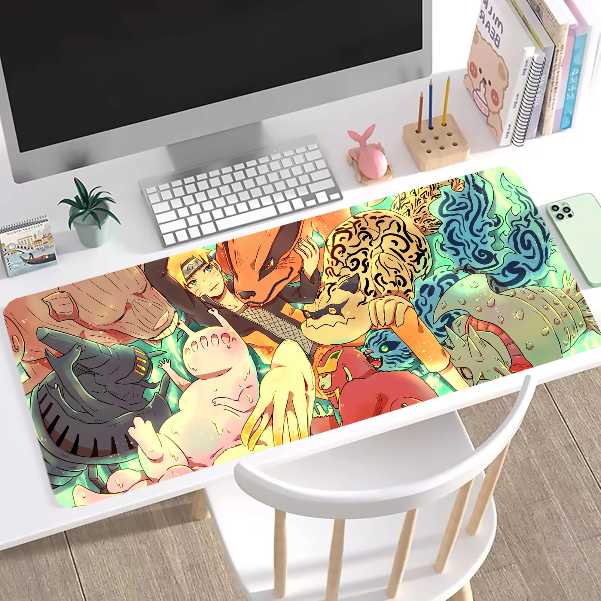 （画像用） NARUTO -ナルト- NARUTO -ナルト- 疾風伝 ステッチ加工 大判デスクマット／滑り止めマウスパッド