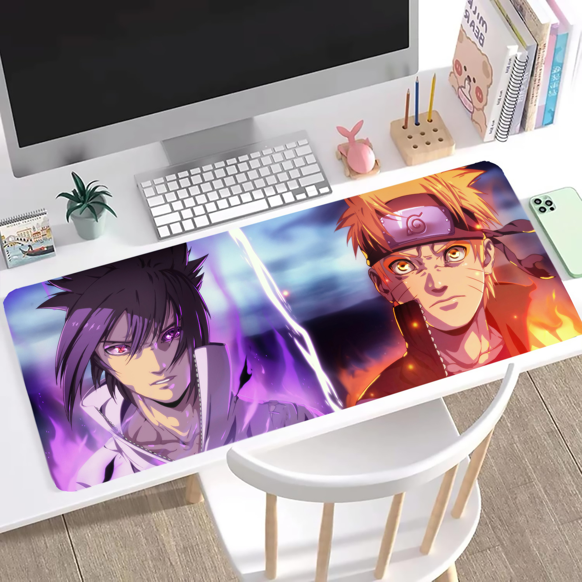 （画像用） NARUTO -ナルト- NARUTO -ナルト- 疾風伝 ステッチ加工 大判デスクマット／滑り止めマウスパッド
