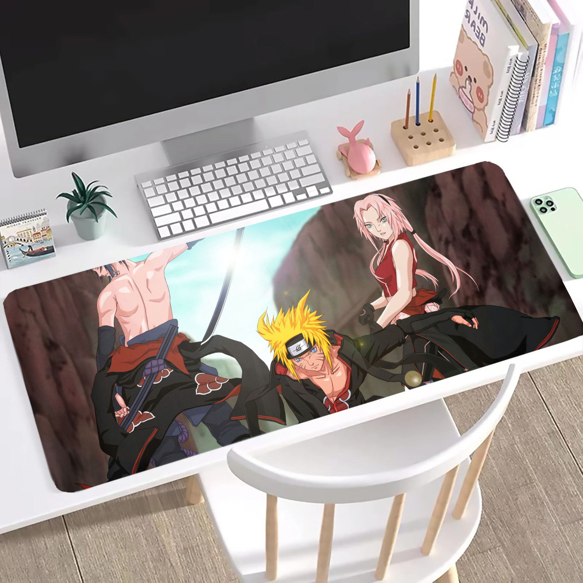 （画像用） NARUTO -ナルト- NARUTO -ナルト- 疾風伝 ステッチ加工 大判デスクマット／滑り止めマウスパッド