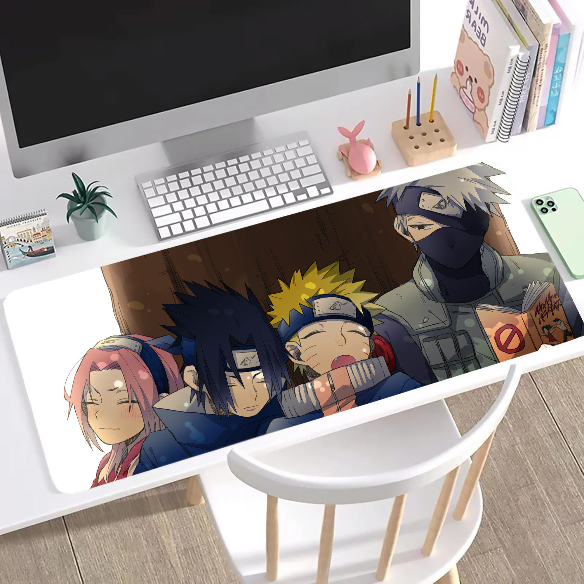 （画像用） NARUTO -ナルト- NARUTO -ナルト- 疾風伝 ステッチ加工 大判デスクマット／滑り止めマウスパッド