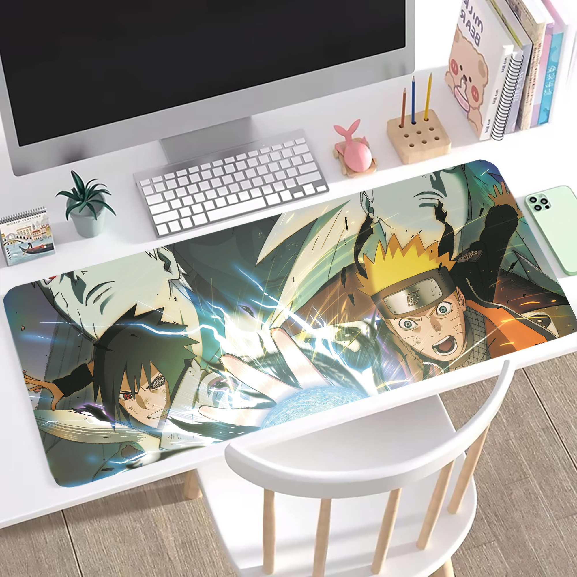 （画像用） NARUTO -ナルト- NARUTO -ナルト- 疾風伝 ステッチ加工 大判デスクマット／滑り止めマウスパッド