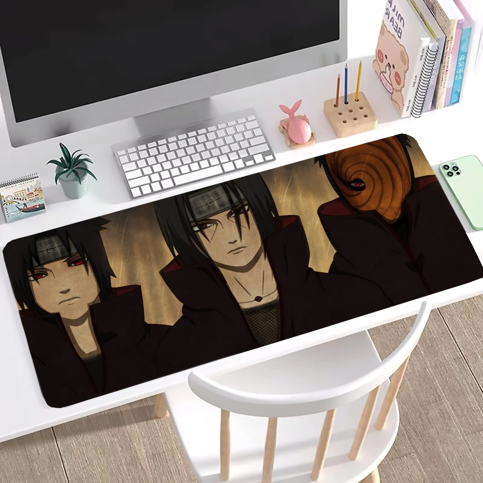 （画像用） NARUTO -ナルト- NARUTO -ナルト- 疾風伝 ステッチ加工 大判デスクマット／滑り止めマウスパッド