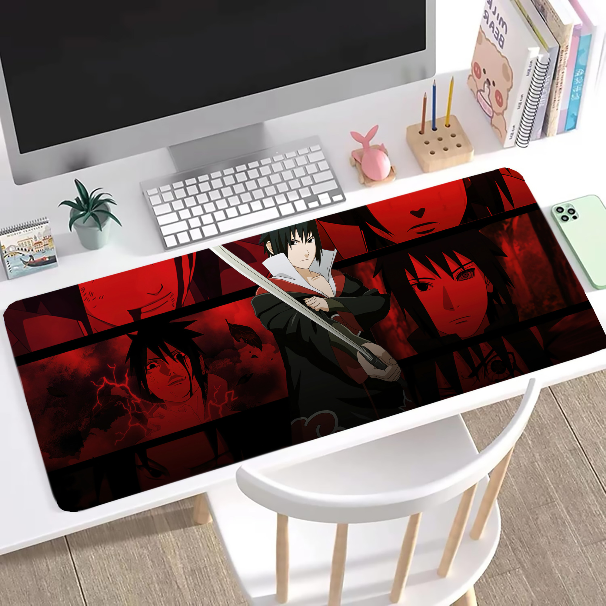 （画像用） NARUTO -ナルト- NARUTO -ナルト- 疾風伝 ステッチ加工 大判デスクマット／滑り止めマウスパッド