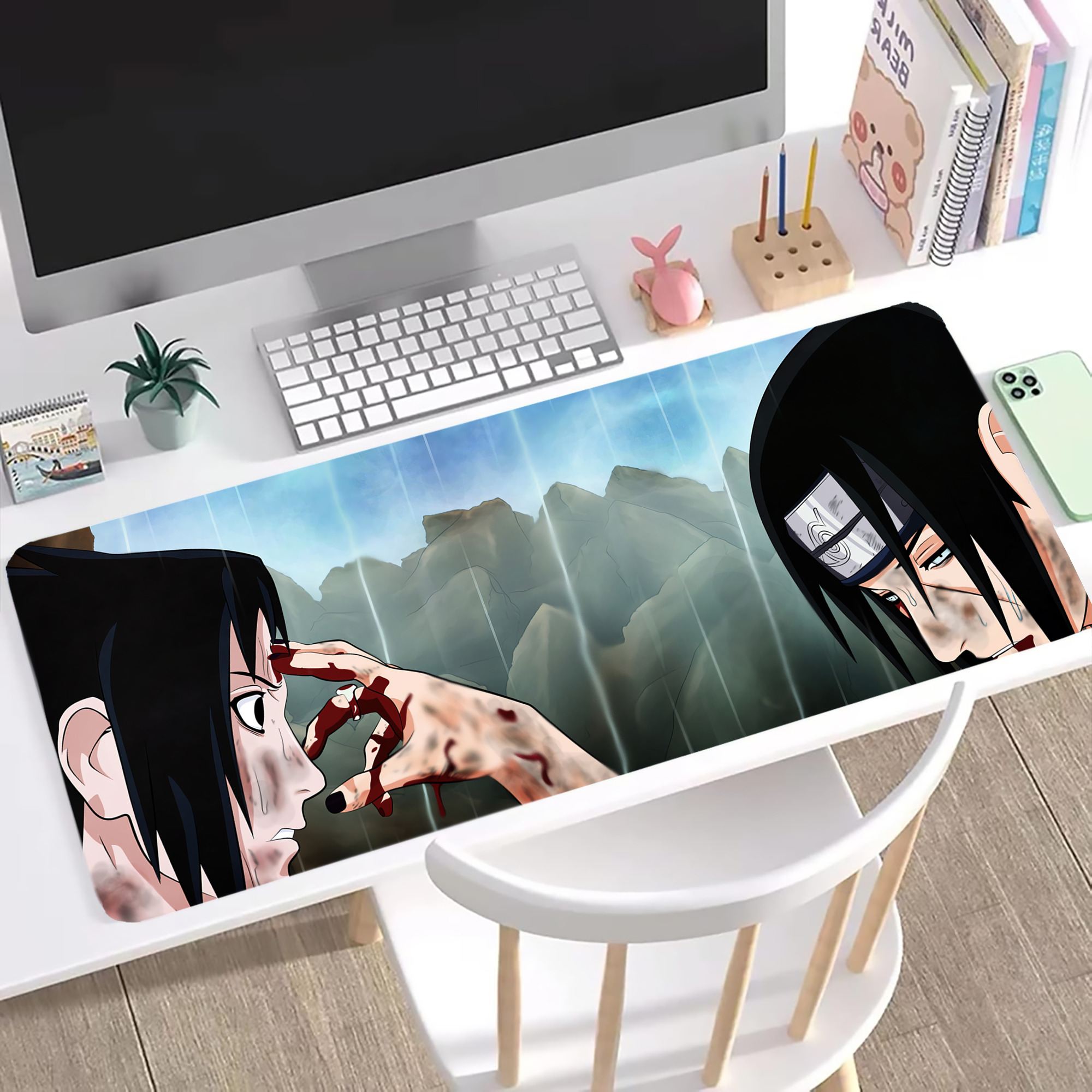 （画像用） NARUTO -ナルト- NARUTO -ナルト- 疾風伝 ステッチ加工 大判デスクマット／滑り止めマウスパッド