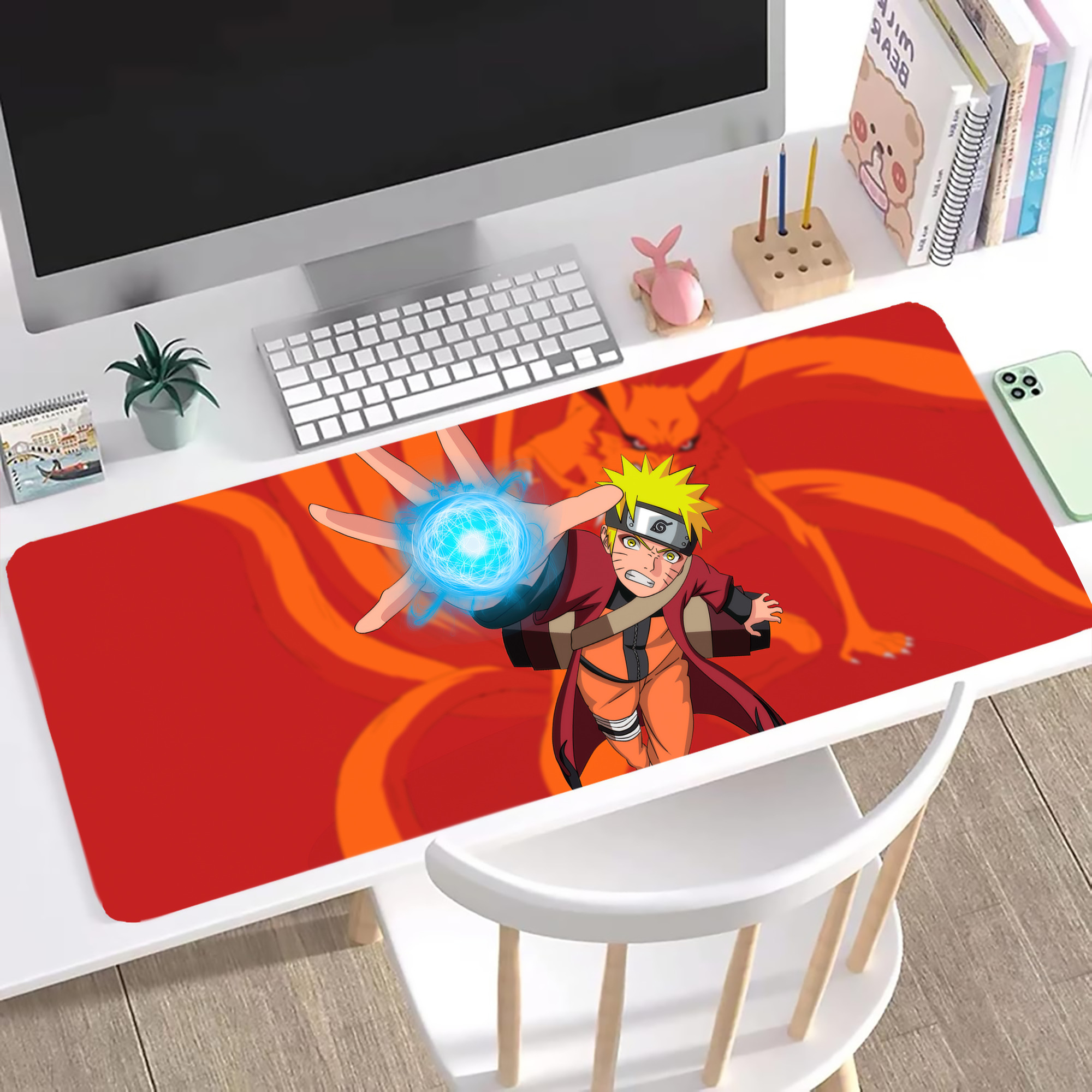（画像用） NARUTO -ナルト- NARUTO -ナルト- 疾風伝 ステッチ加工 大判デスクマット／滑り止めマウスパッド
