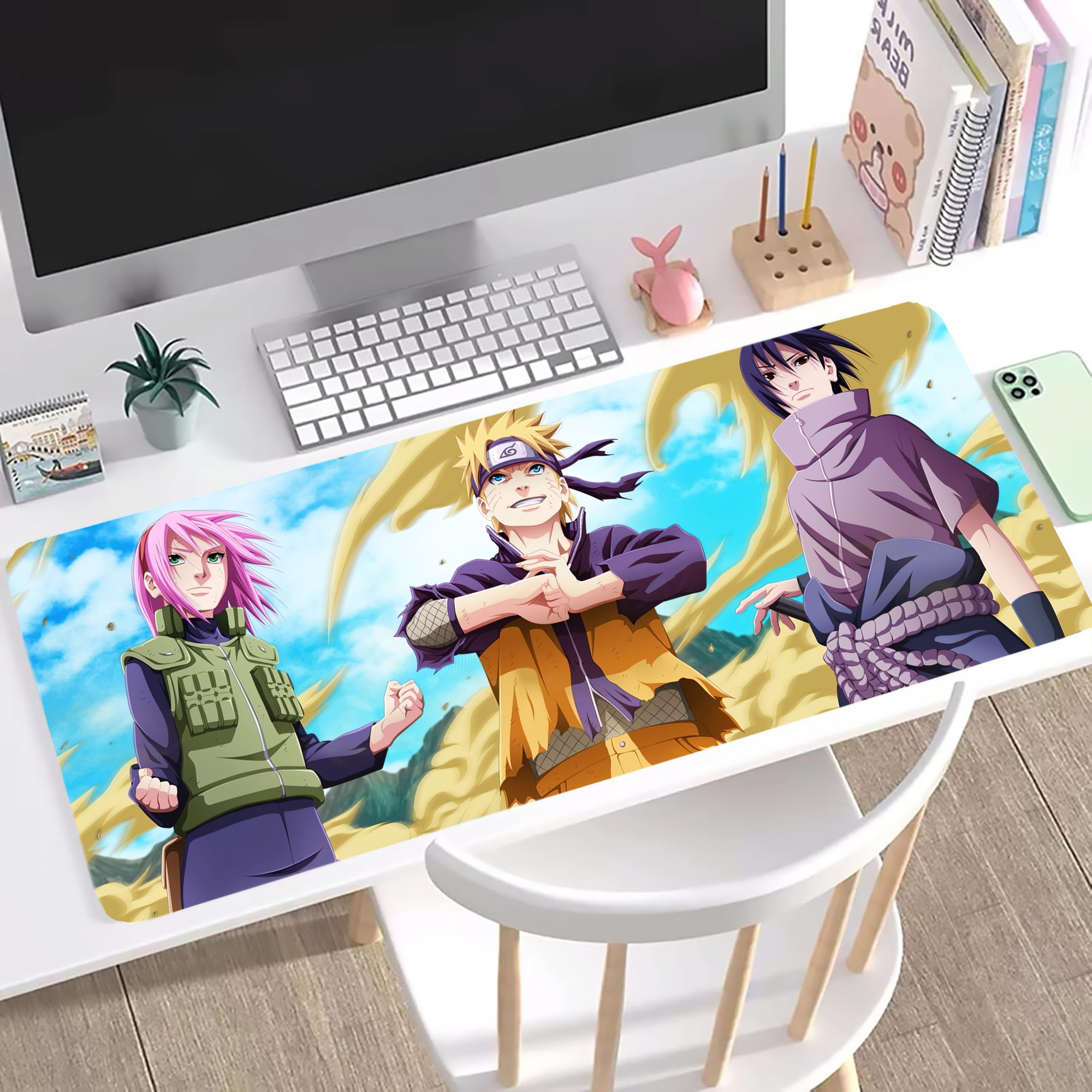 （画像用） NARUTO -ナルト- NARUTO -ナルト- 疾風伝 ステッチ加工 大判デスクマット／滑り止めマウスパッド