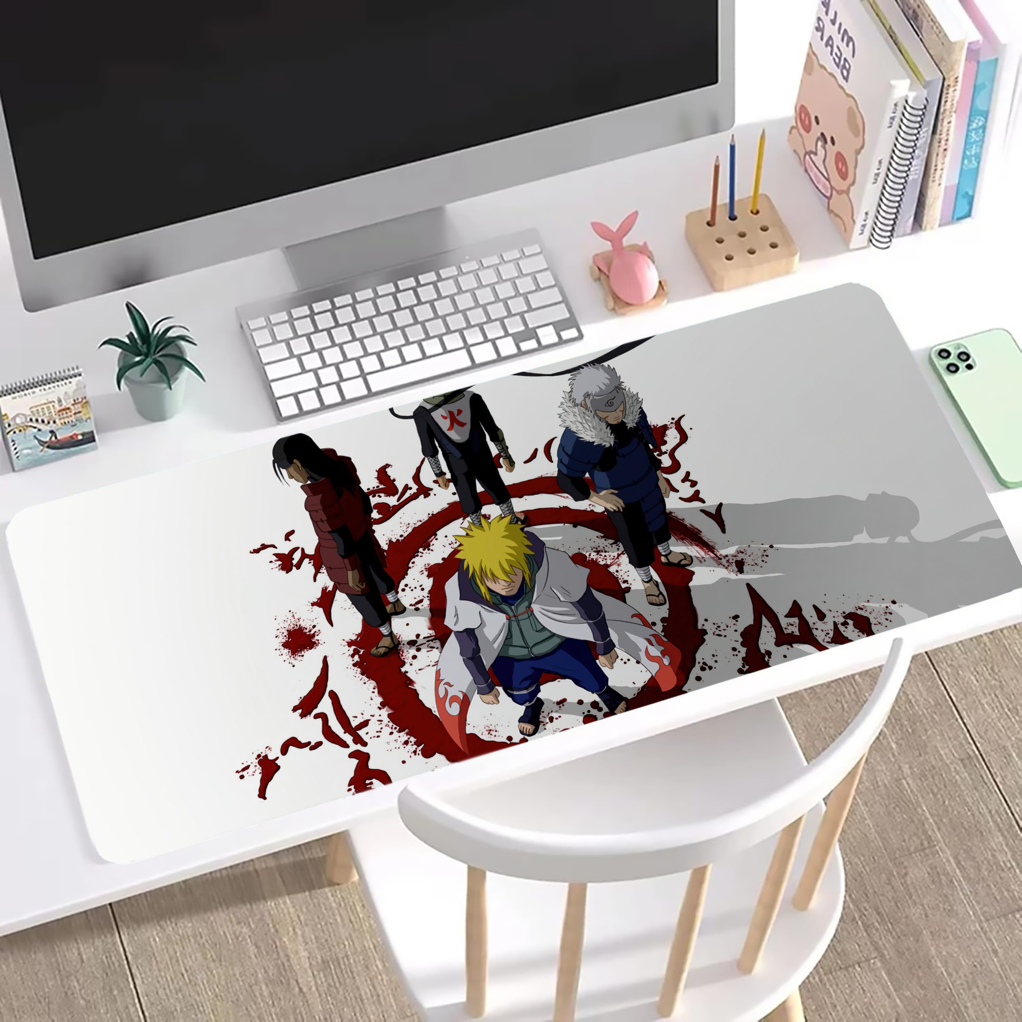 （画像用） NARUTO -ナルト- NARUTO -ナルト- 疾風伝 ステッチ加工 大判デスクマット／滑り止めマウスパッド