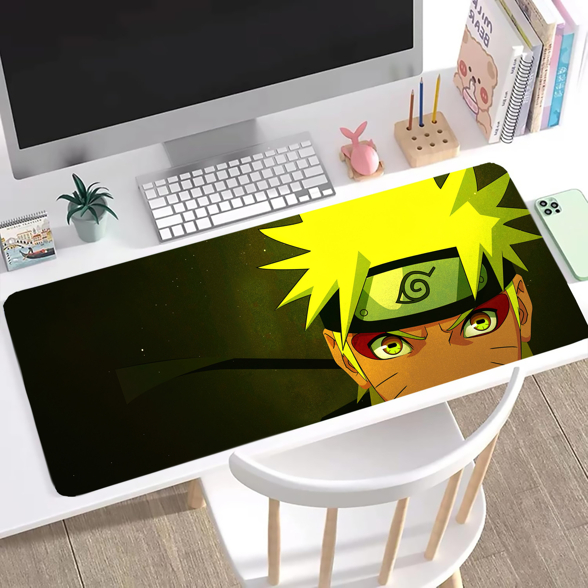 （画像用） NARUTO -ナルト- NARUTO -ナルト- 疾風伝 ステッチ加工 大判デスクマット／滑り止めマウスパッド