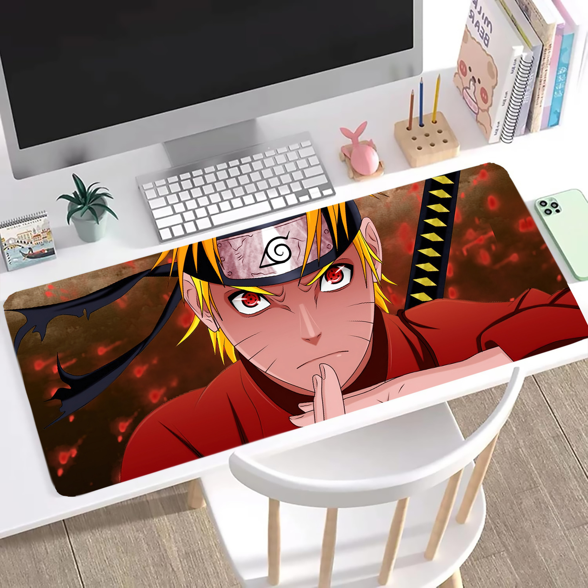 （画像用） NARUTO -ナルト- NARUTO -ナルト- 疾風伝 ステッチ加工 大判デスクマット／滑り止めマウスパッド