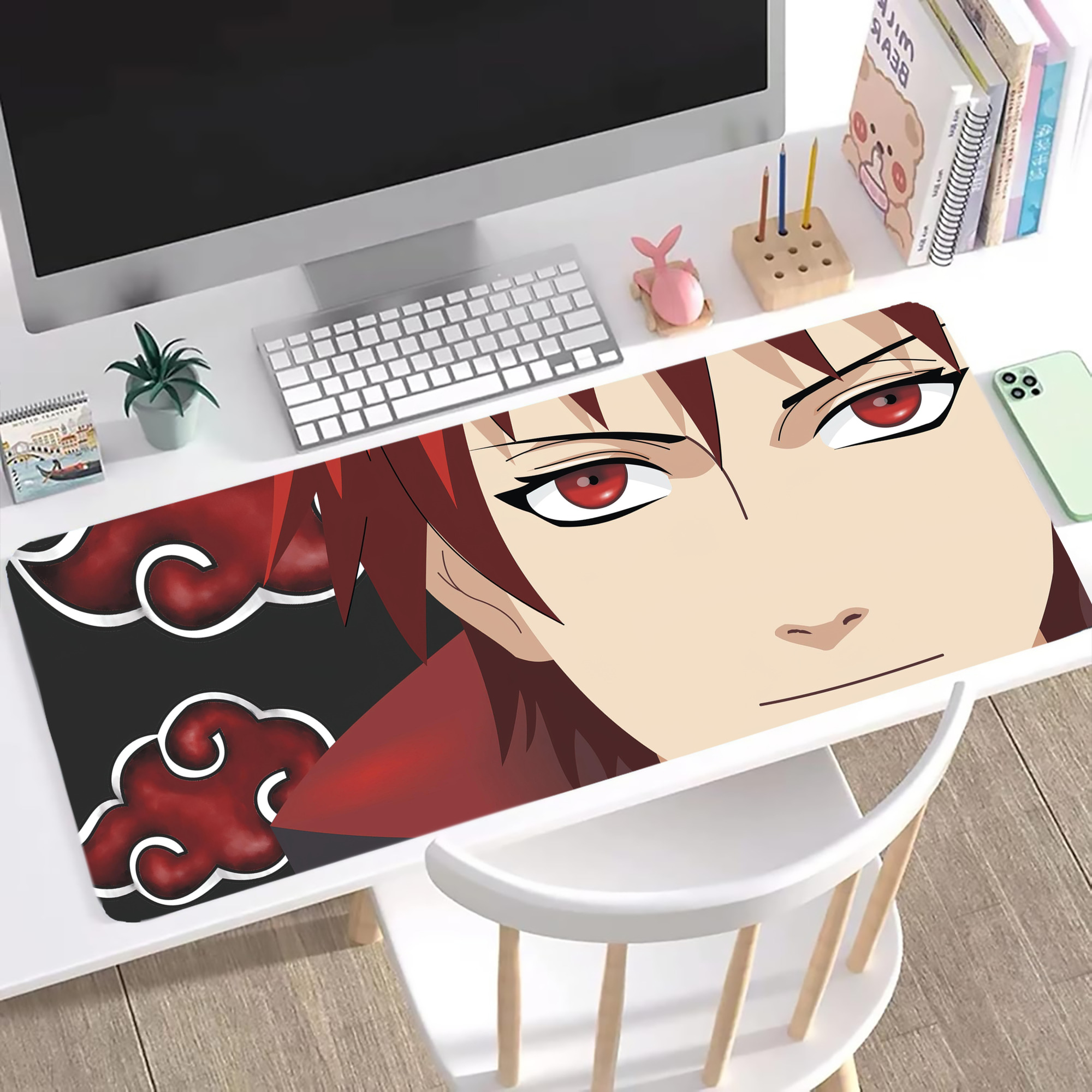 （画像用） NARUTO -ナルト- NARUTO -ナルト- 疾風伝 ステッチ加工 大判デスクマット／滑り止めマウスパッド
