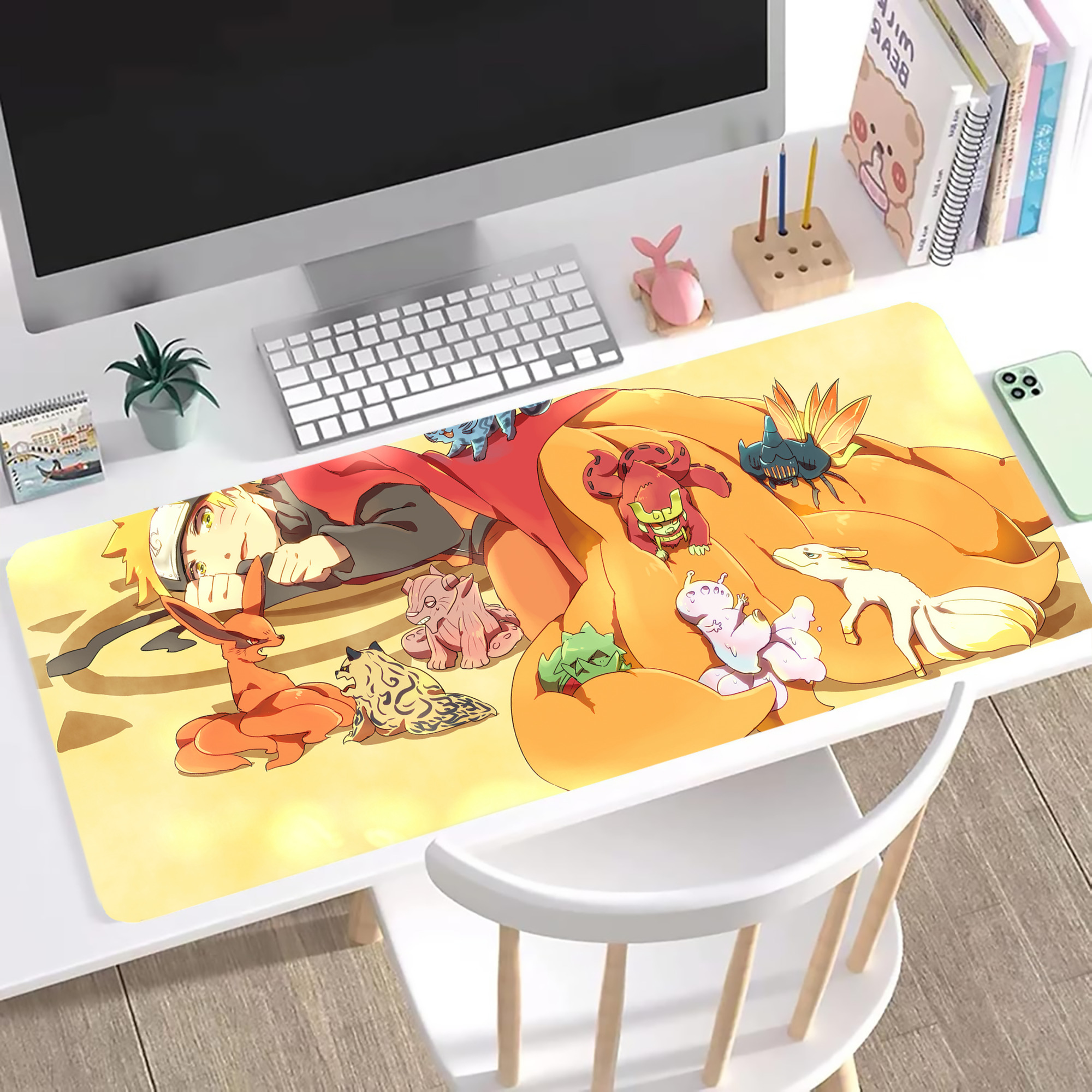 （画像用） NARUTO -ナルト- NARUTO -ナルト- 疾風伝 ステッチ加工 大判デスクマット／滑り止めマウスパッド