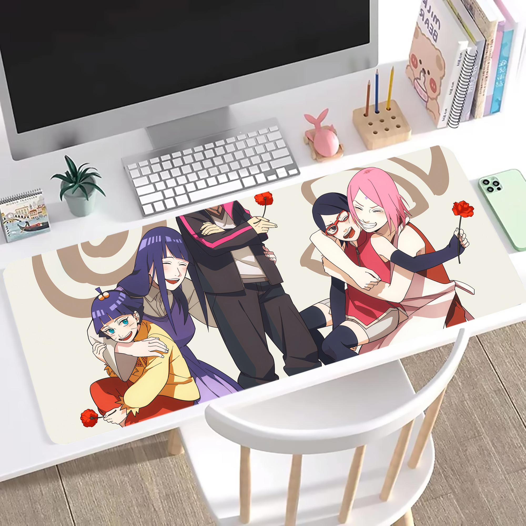 （画像用） NARUTO -ナルト- NARUTO -ナルト- 疾風伝 ステッチ加工 大判デスクマット／滑り止めマウスパッド