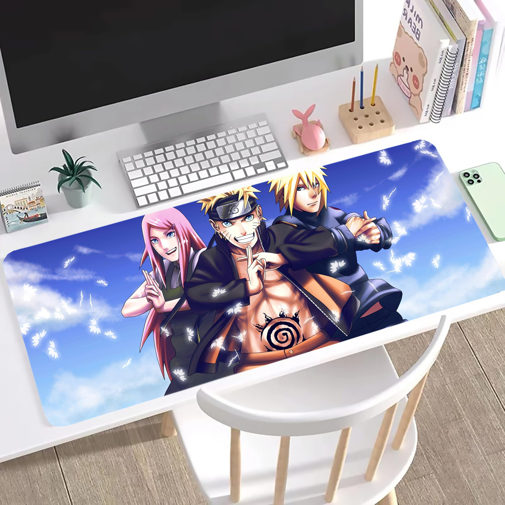 （画像用） NARUTO -ナルト- NARUTO -ナルト- 疾風伝 ステッチ加工 大判デスクマット／滑り止めマウスパッド