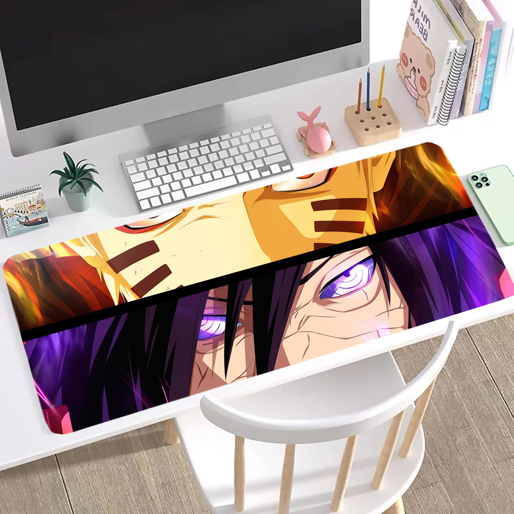（画像用） NARUTO -ナルト- NARUTO -ナルト- 疾風伝 ステッチ加工 大判デスクマット／滑り止めマウスパッド