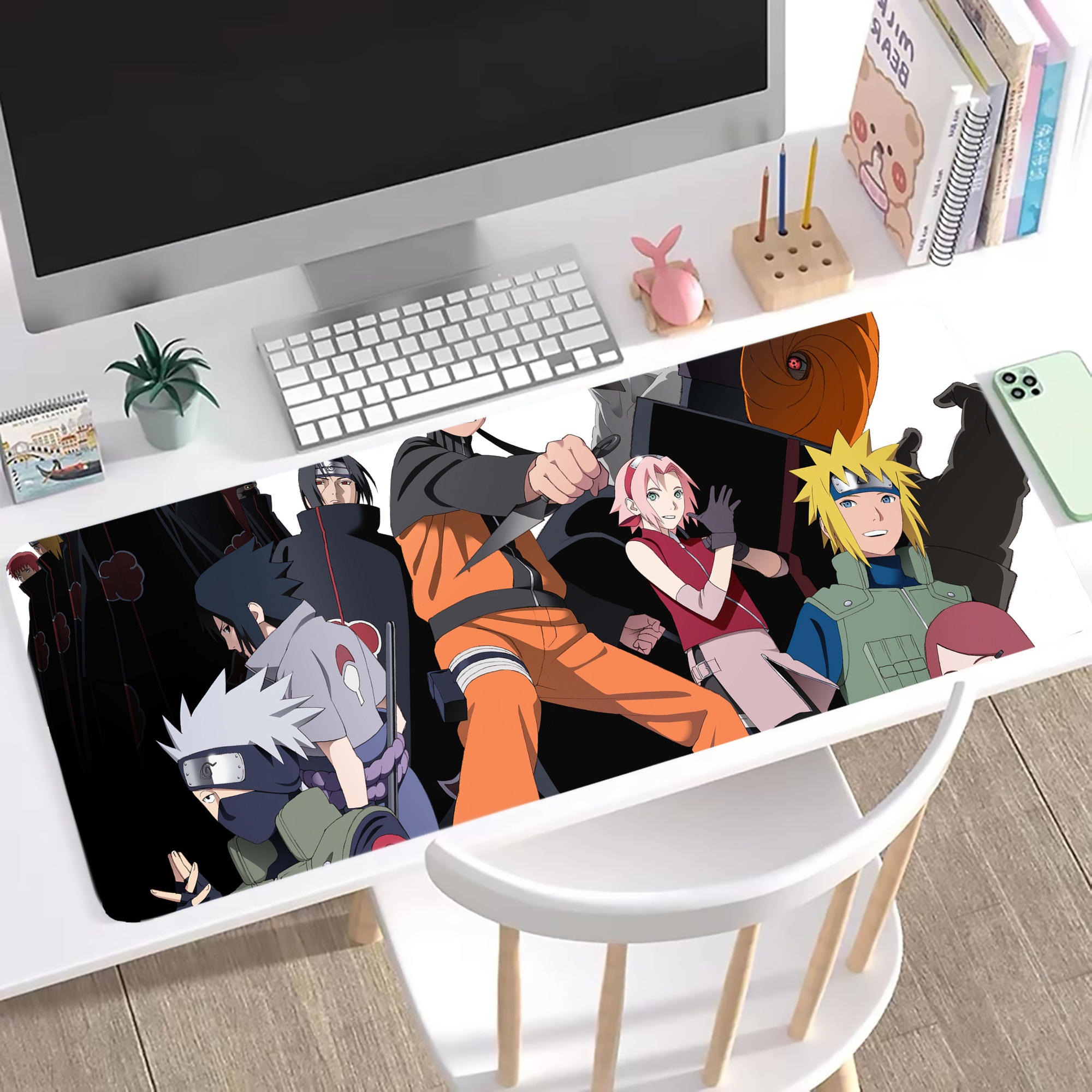 （画像用） NARUTO -ナルト- NARUTO -ナルト- 疾風伝 ステッチ加工 大判デスクマット／滑り止めマウスパッド