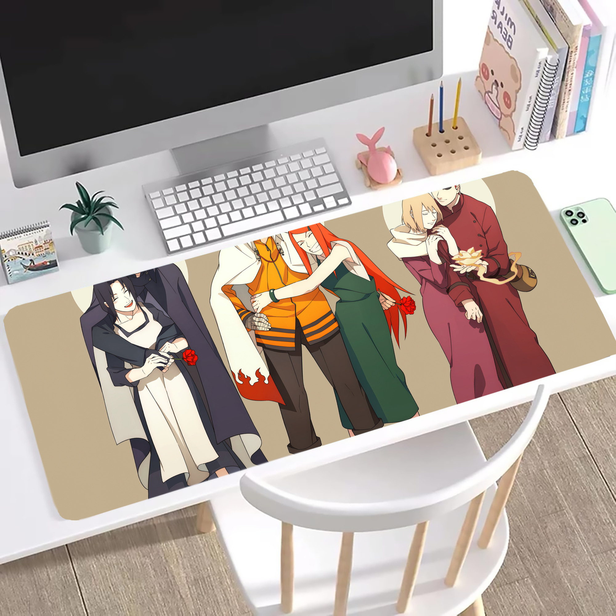 （画像用） NARUTO -ナルト- NARUTO -ナルト- 疾風伝 ステッチ加工 大判デスクマット／滑り止めマウスパッド