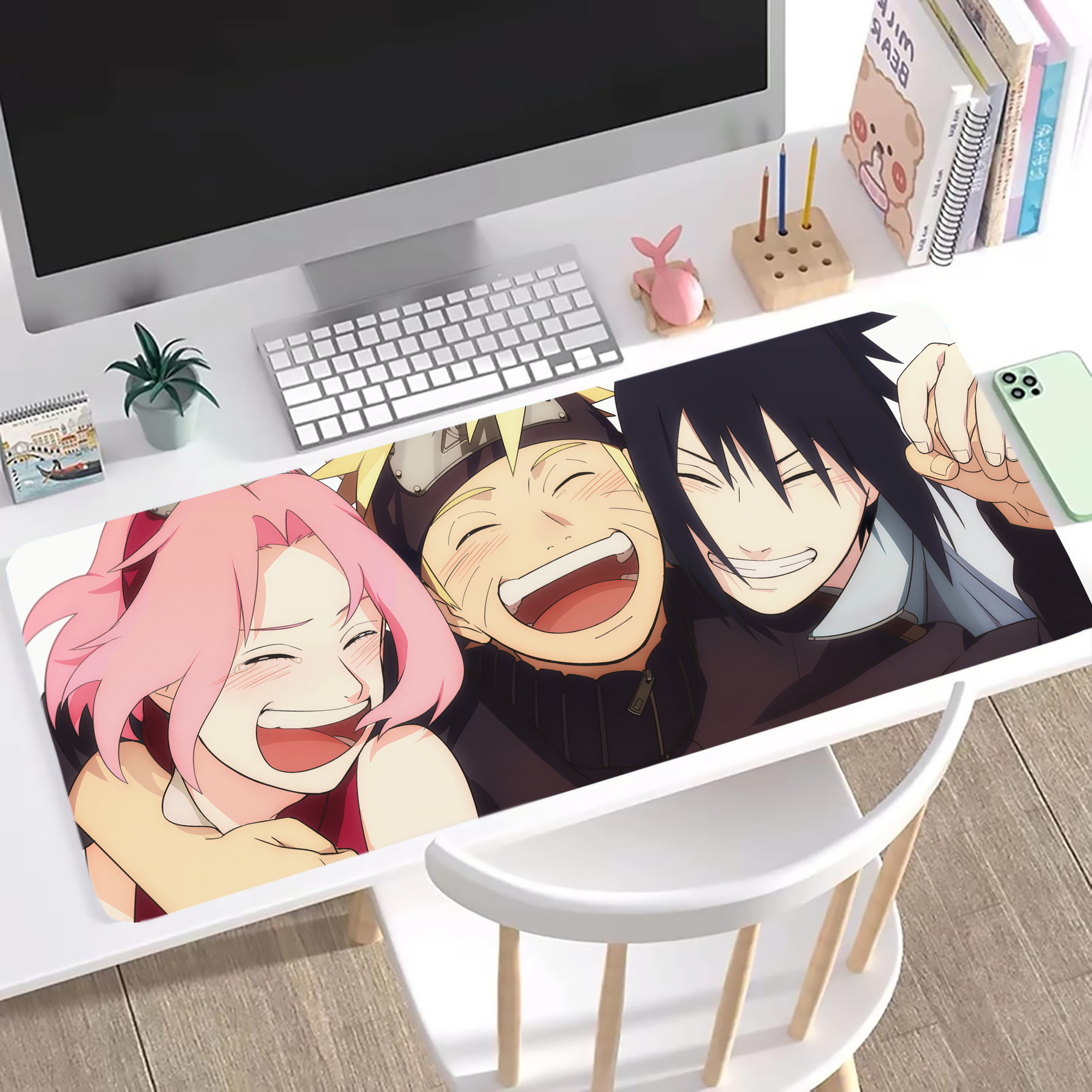 （画像用） NARUTO -ナルト- NARUTO -ナルト- 疾風伝 ステッチ加工 大判デスクマット／滑り止めマウスパッド