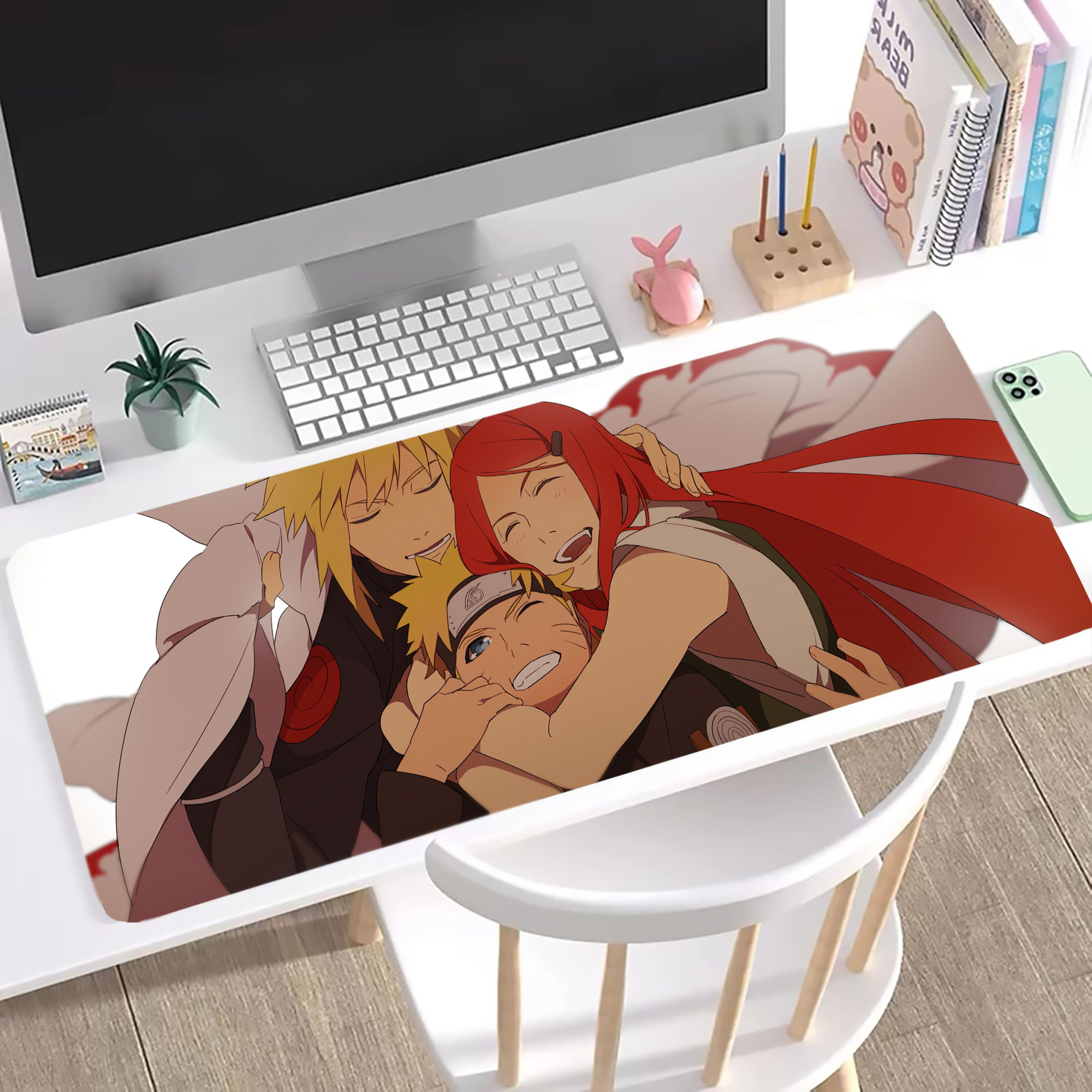 （画像用） NARUTO -ナルト- NARUTO -ナルト- 疾風伝 ステッチ加工 大判デスクマット／滑り止めマウスパッド