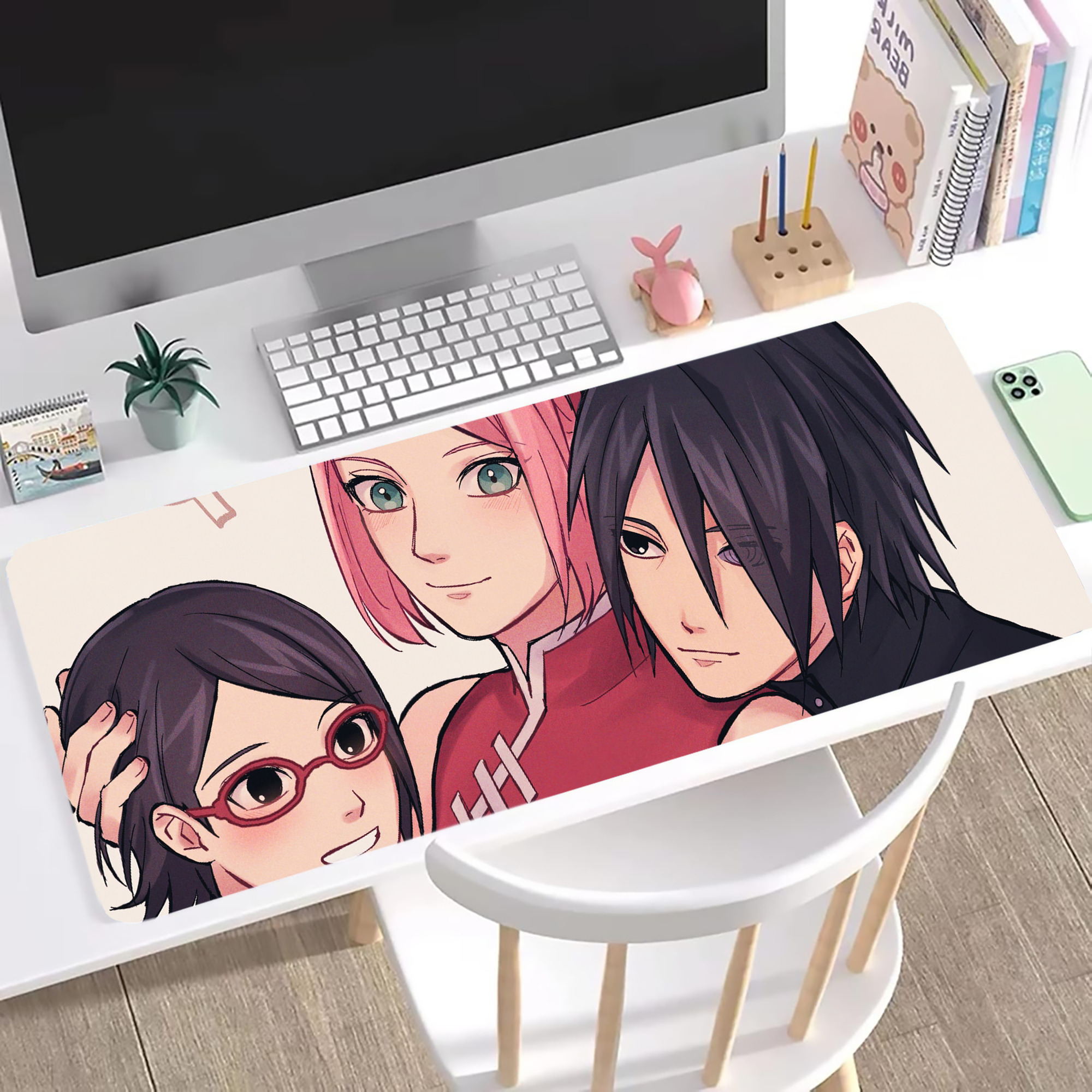（画像用） NARUTO -ナルト- NARUTO -ナルト- 疾風伝 ステッチ加工 大判デスクマット／滑り止めマウスパッド
