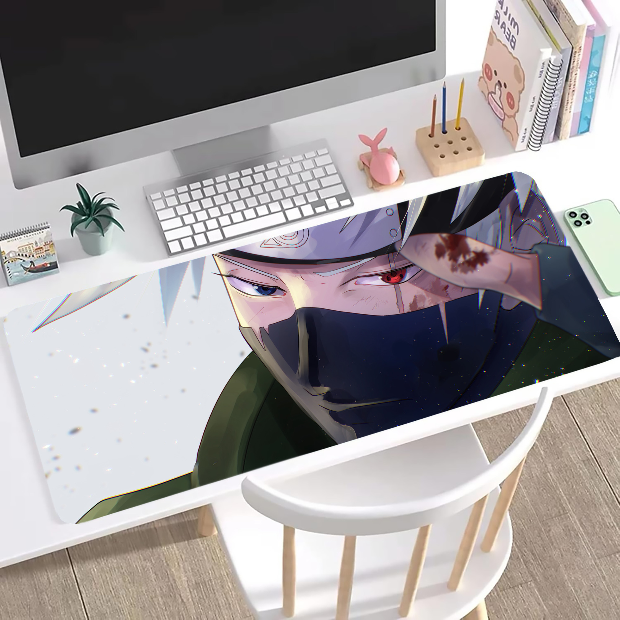 （画像用） NARUTO -ナルト- NARUTO -ナルト- 疾風伝 ステッチ加工 大判デスクマット／滑り止めマウスパッド