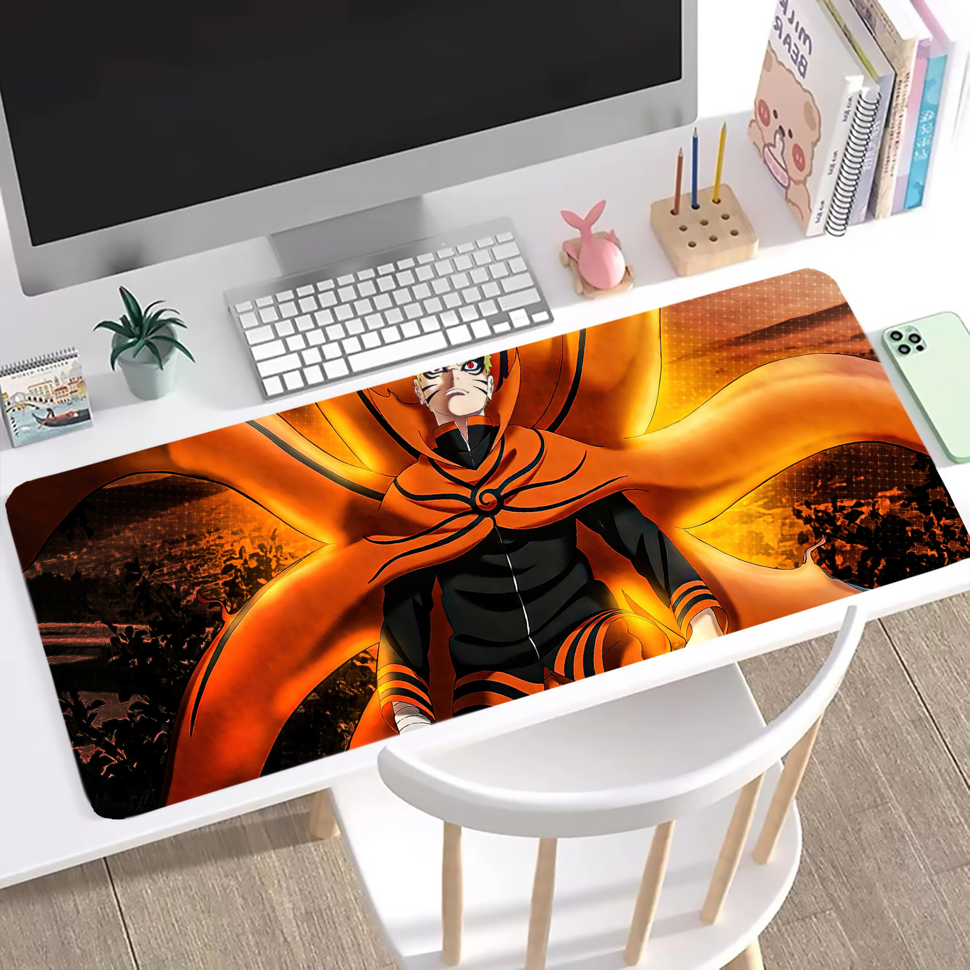 （画像用） NARUTO -ナルト- NARUTO -ナルト- 疾風伝 ステッチ加工 大判デスクマット／滑り止めマウスパッド