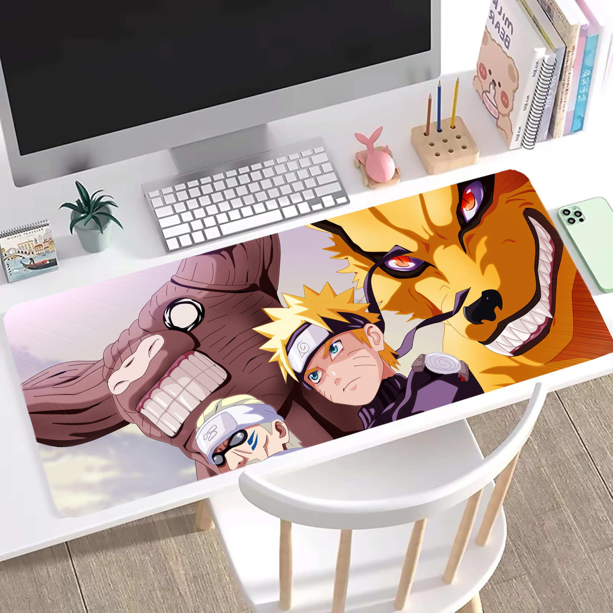（画像用） NARUTO -ナルト- NARUTO -ナルト- 疾風伝 ステッチ加工 大判デスクマット／滑り止めマウスパッド