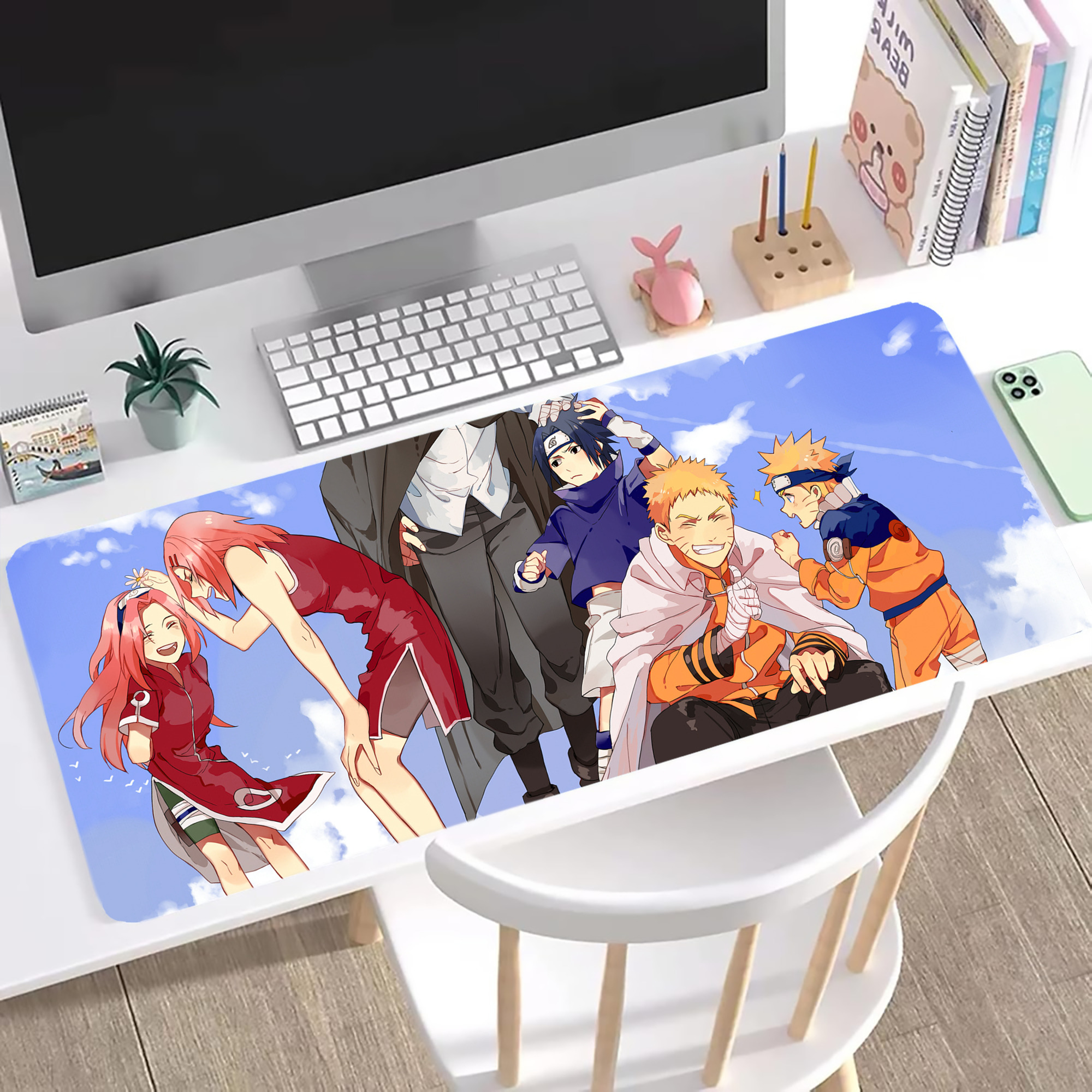（画像用） NARUTO -ナルト- NARUTO -ナルト- 疾風伝 ステッチ加工 大判デスクマット／滑り止めマウスパッド