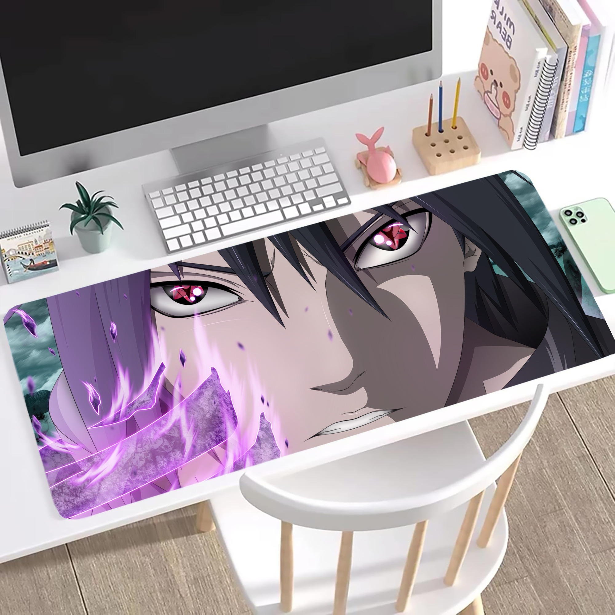 （画像用） NARUTO -ナルト- NARUTO -ナルト- 疾風伝 ステッチ加工 大判デスクマット／滑り止めマウスパッド