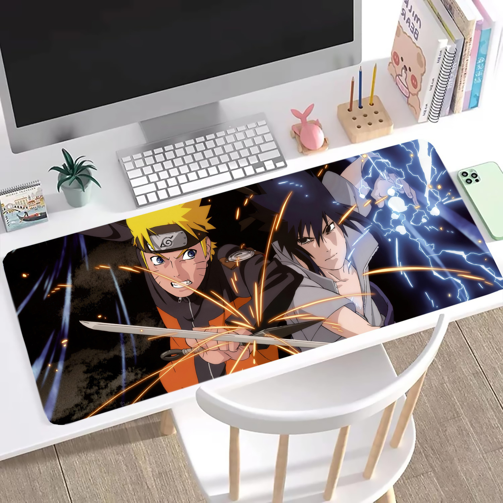 （画像用） NARUTO -ナルト- NARUTO -ナルト- 疾風伝 ステッチ加工 大判デスクマット／滑り止めマウスパッド