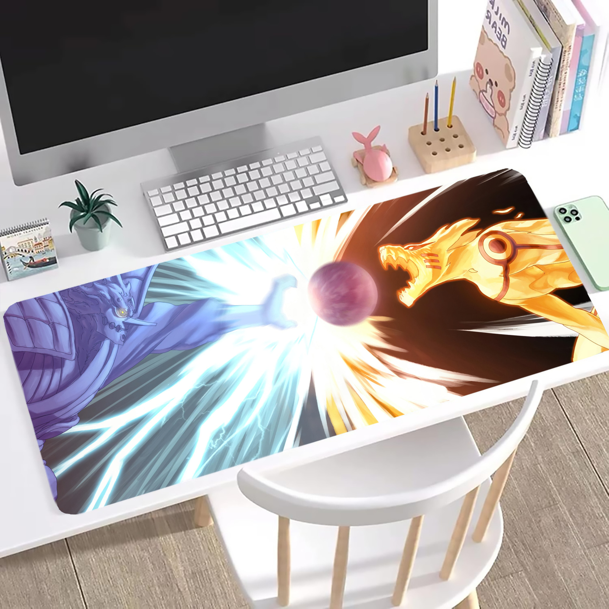 （画像用） NARUTO -ナルト- NARUTO -ナルト- 疾風伝 ステッチ加工 大判デスクマット／滑り止めマウスパッド