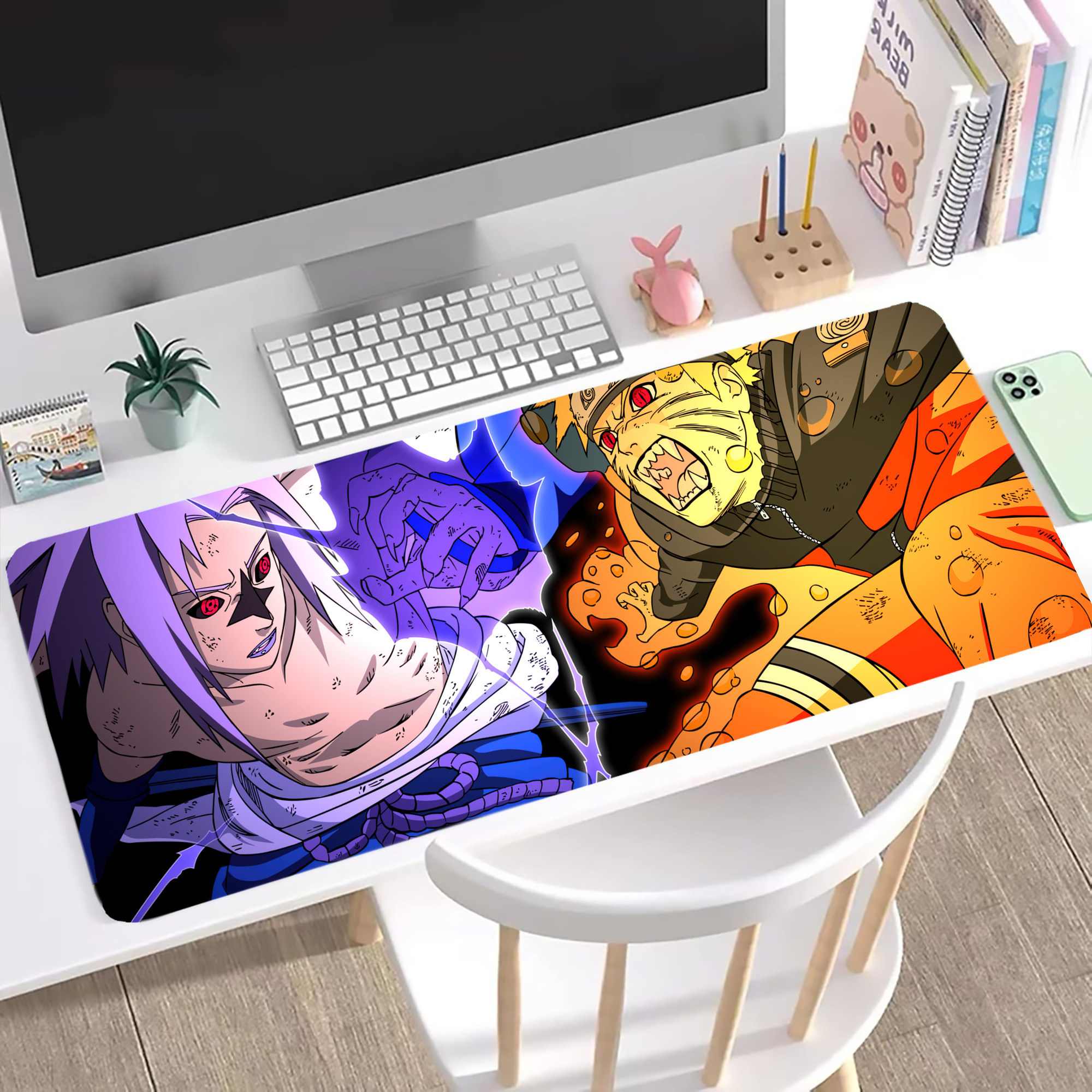 （画像用） NARUTO -ナルト- NARUTO -ナルト- 疾風伝 ステッチ加工 大判デスクマット／滑り止めマウスパッド