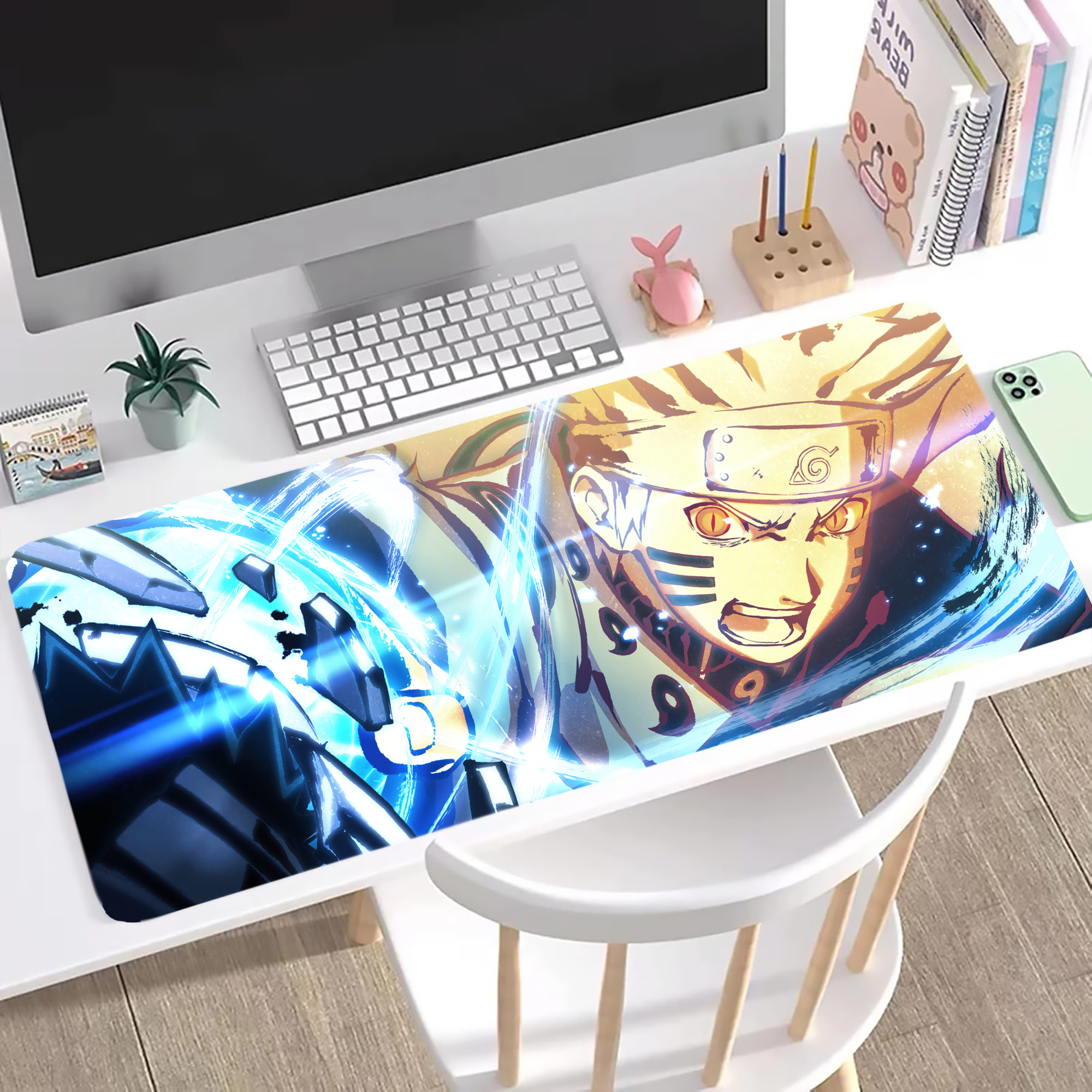 （画像用） NARUTO -ナルト- NARUTO -ナルト- 疾風伝 ステッチ加工 大判デスクマット／滑り止めマウスパッド