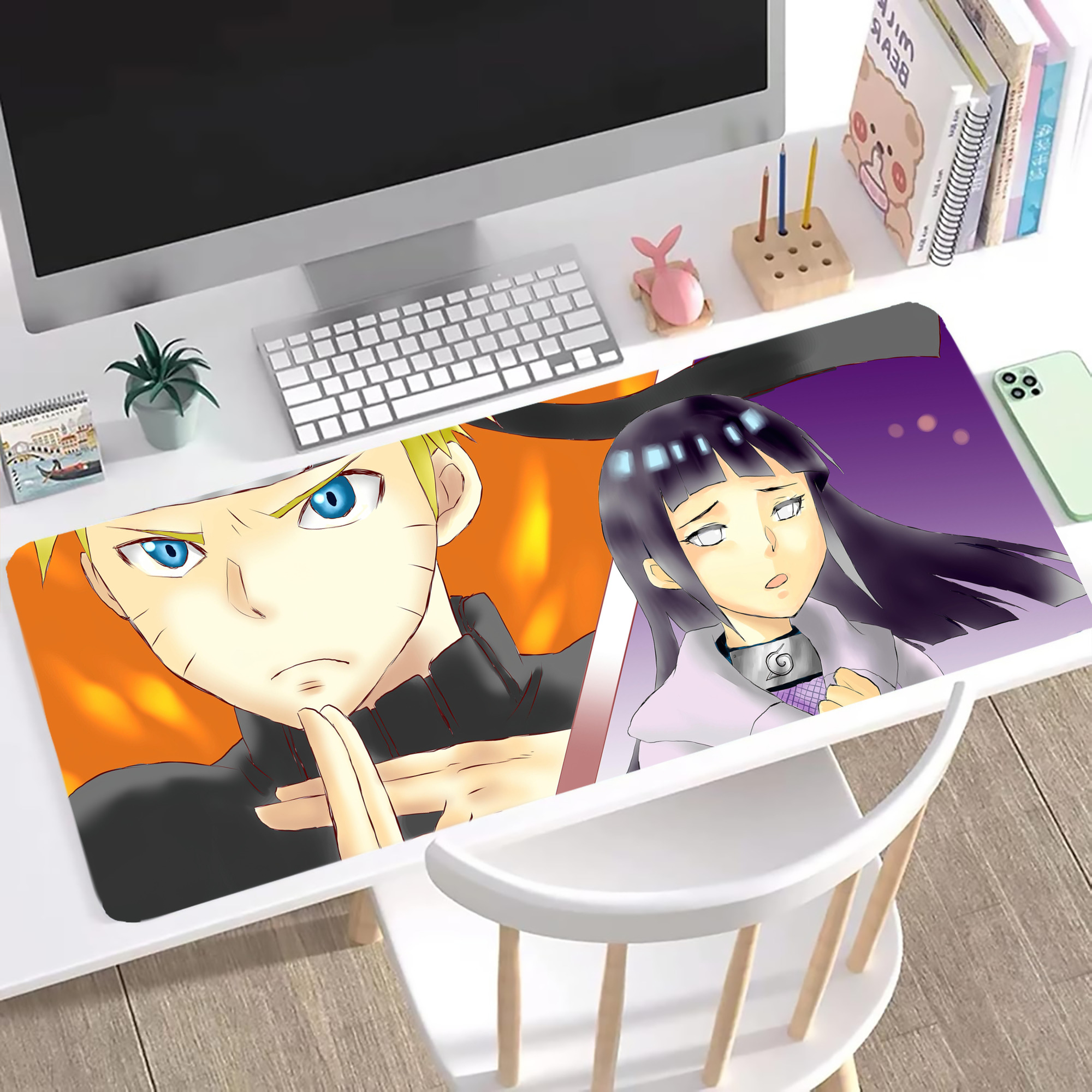 （画像用） NARUTO -ナルト- NARUTO -ナルト- 疾風伝 ステッチ加工 大判デスクマット／滑り止めマウスパッド