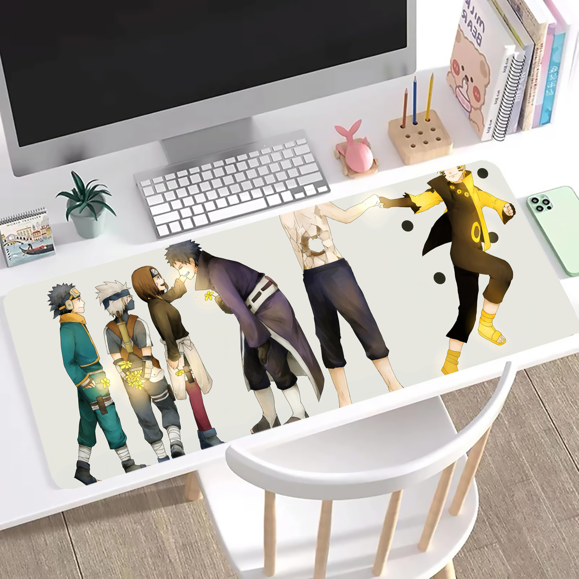 （画像用） NARUTO -ナルト- NARUTO -ナルト- 疾風伝 ステッチ加工 大判デスクマット／滑り止めマウスパッド