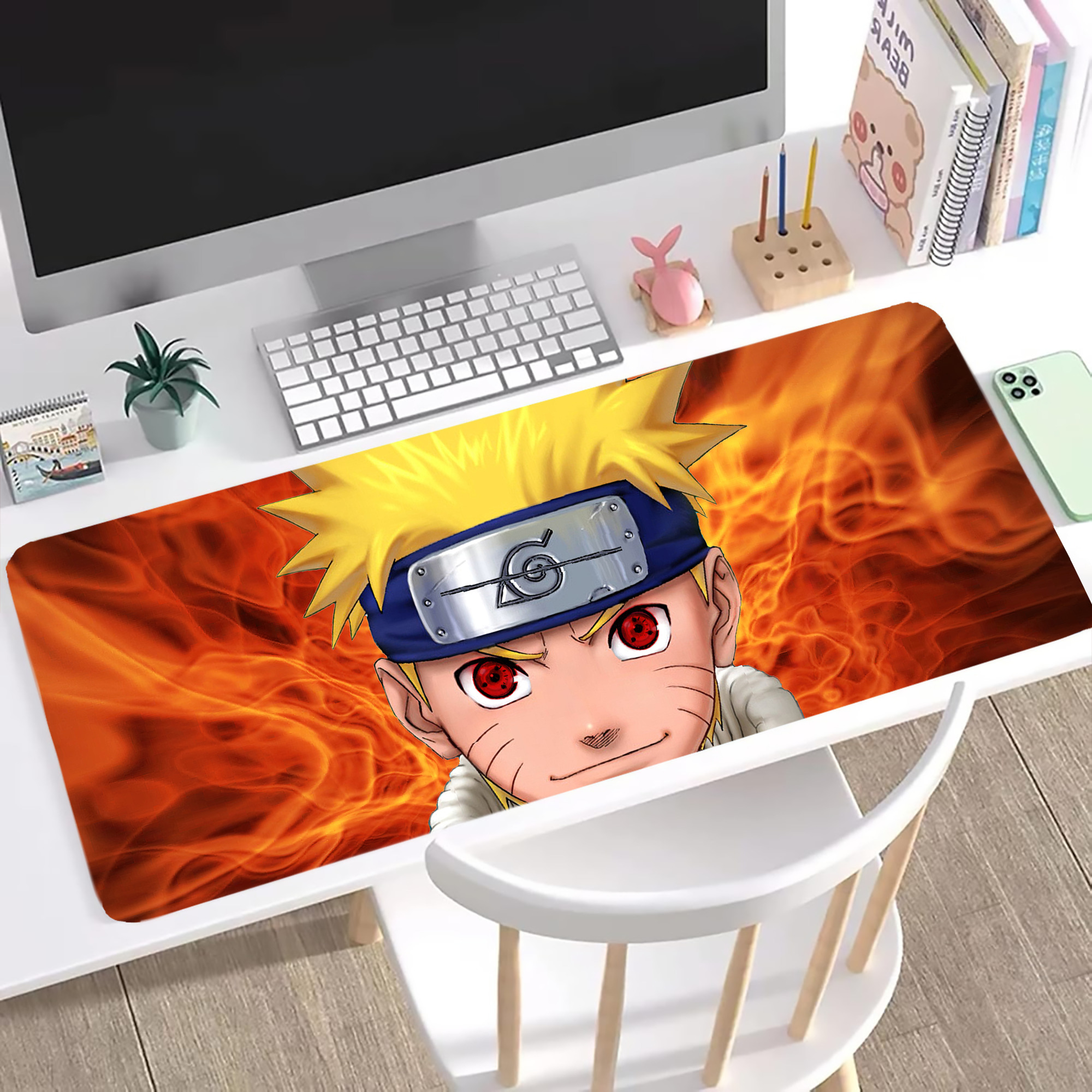 （画像用） NARUTO -ナルト- NARUTO -ナルト- 疾風伝 ステッチ加工 大判デスクマット／滑り止めマウスパッド