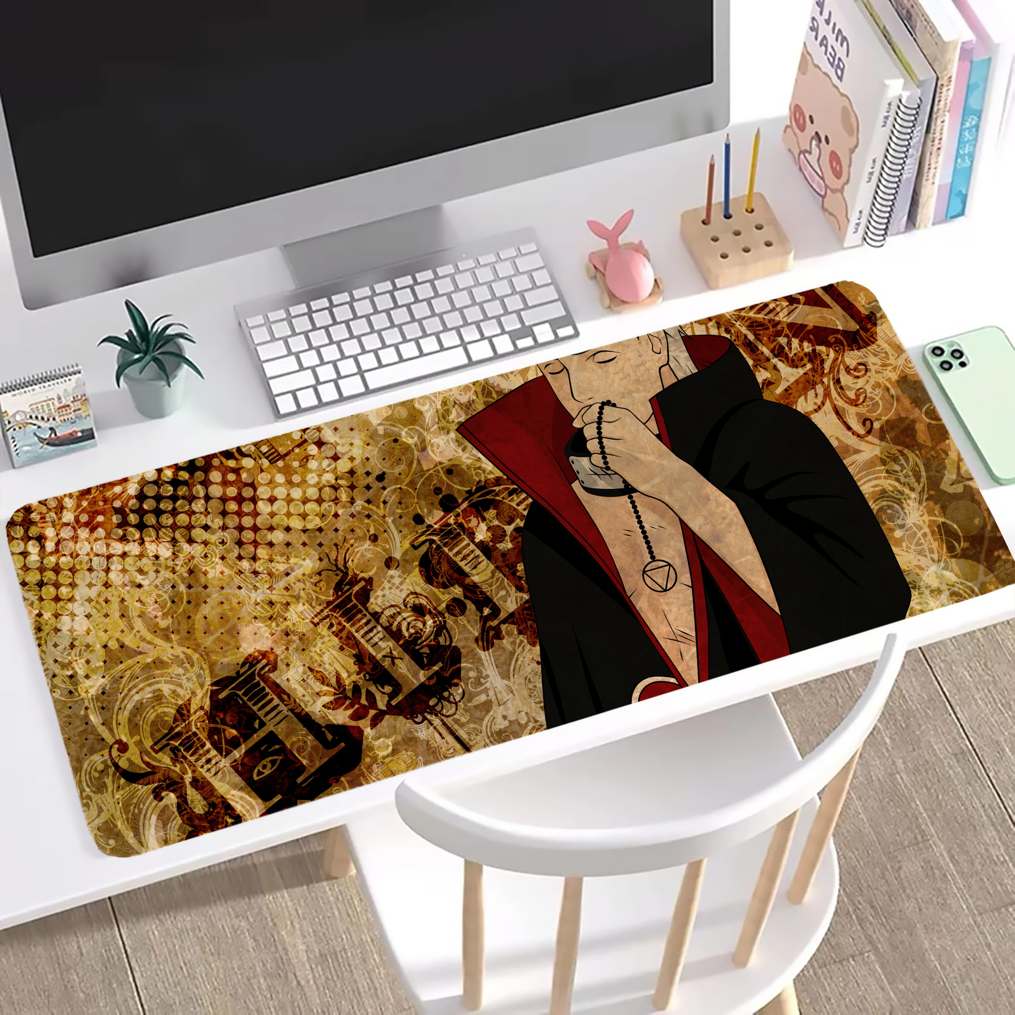 （画像用） NARUTO -ナルト- NARUTO -ナルト- 疾風伝 ステッチ加工 大判デスクマット／滑り止めマウスパッド