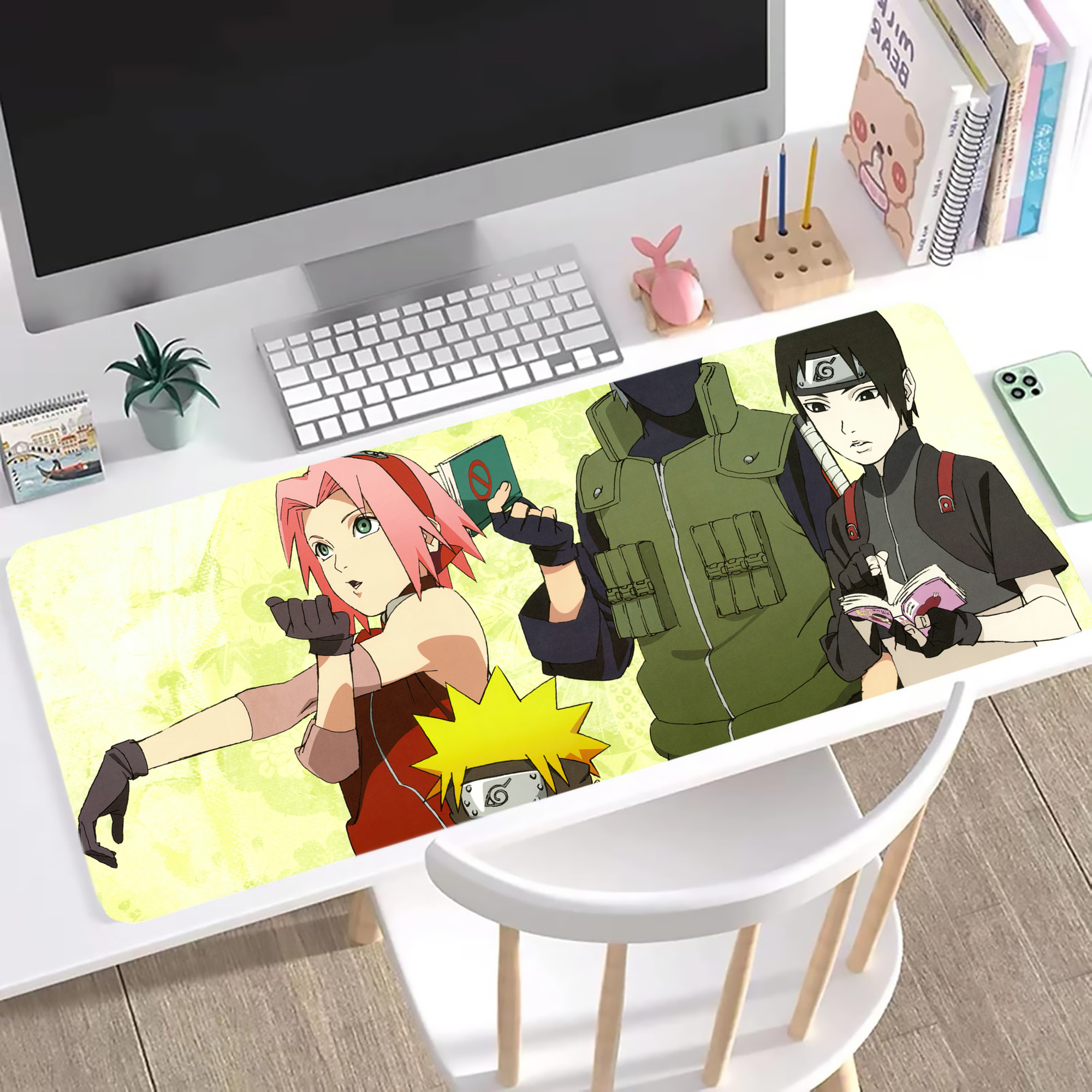 （画像用） NARUTO -ナルト- NARUTO -ナルト- 疾風伝 ステッチ加工 大判デスクマット／滑り止めマウスパッド