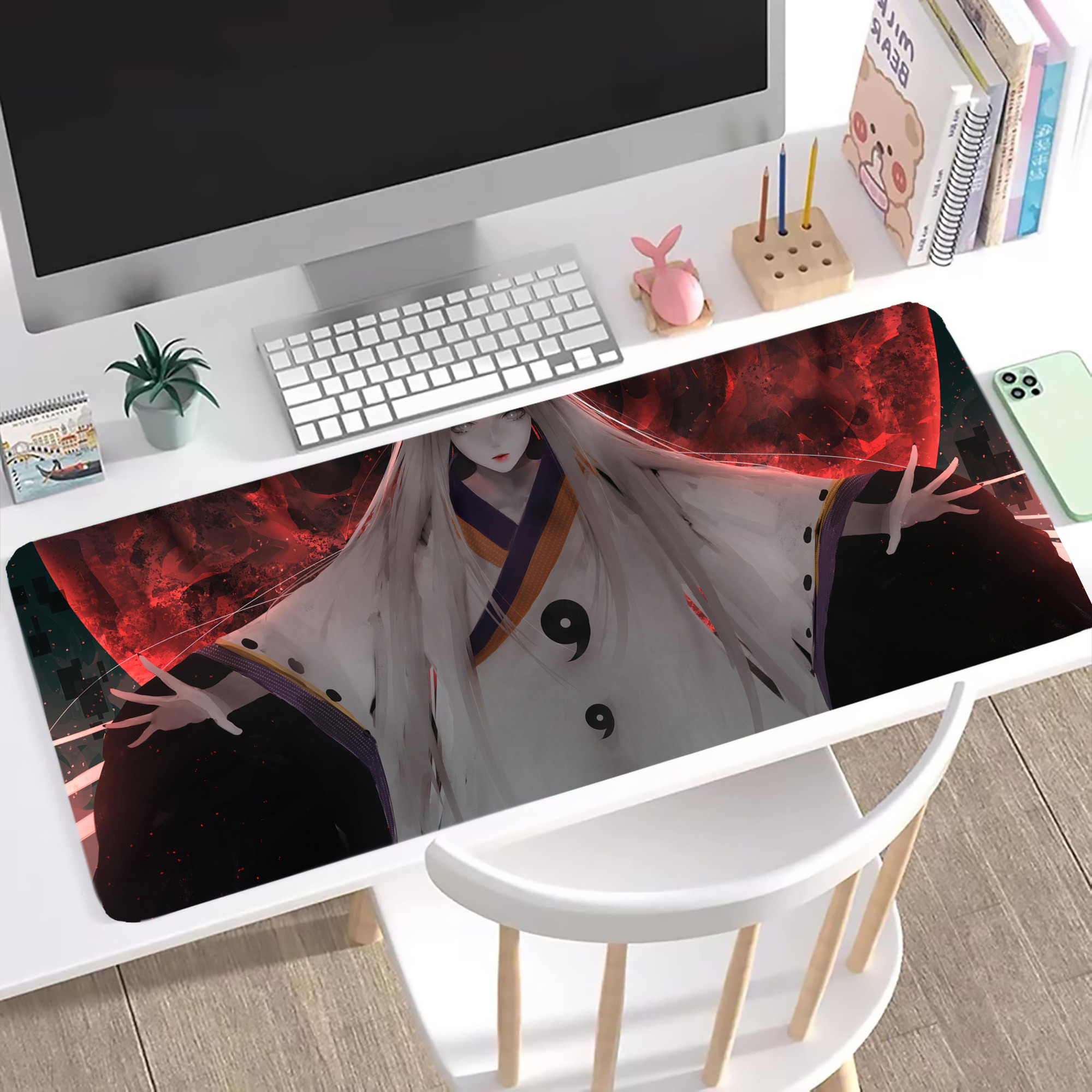 （画像用） NARUTO -ナルト- NARUTO -ナルト- 疾風伝 ステッチ加工 大判デスクマット／滑り止めマウスパッド