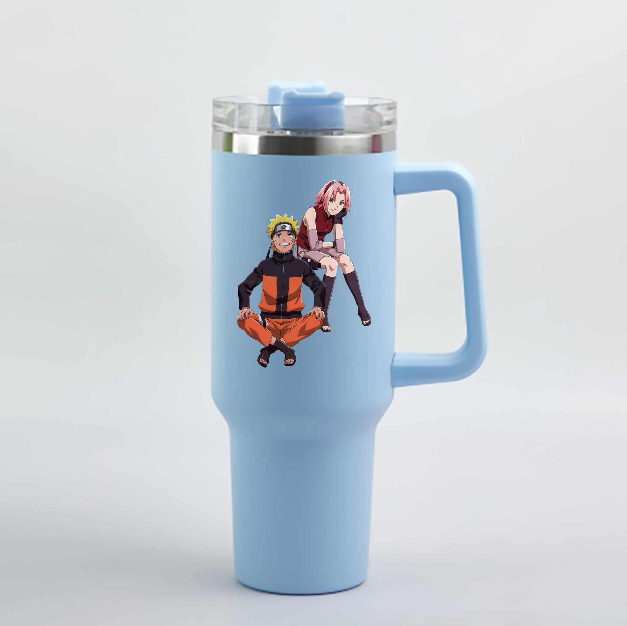 NARUTO -ナルト- うずまき ナルト Uzumaki Naruto 1200mL車用タンブラー - クリスタルステッカー（プラスチックストロー付き）