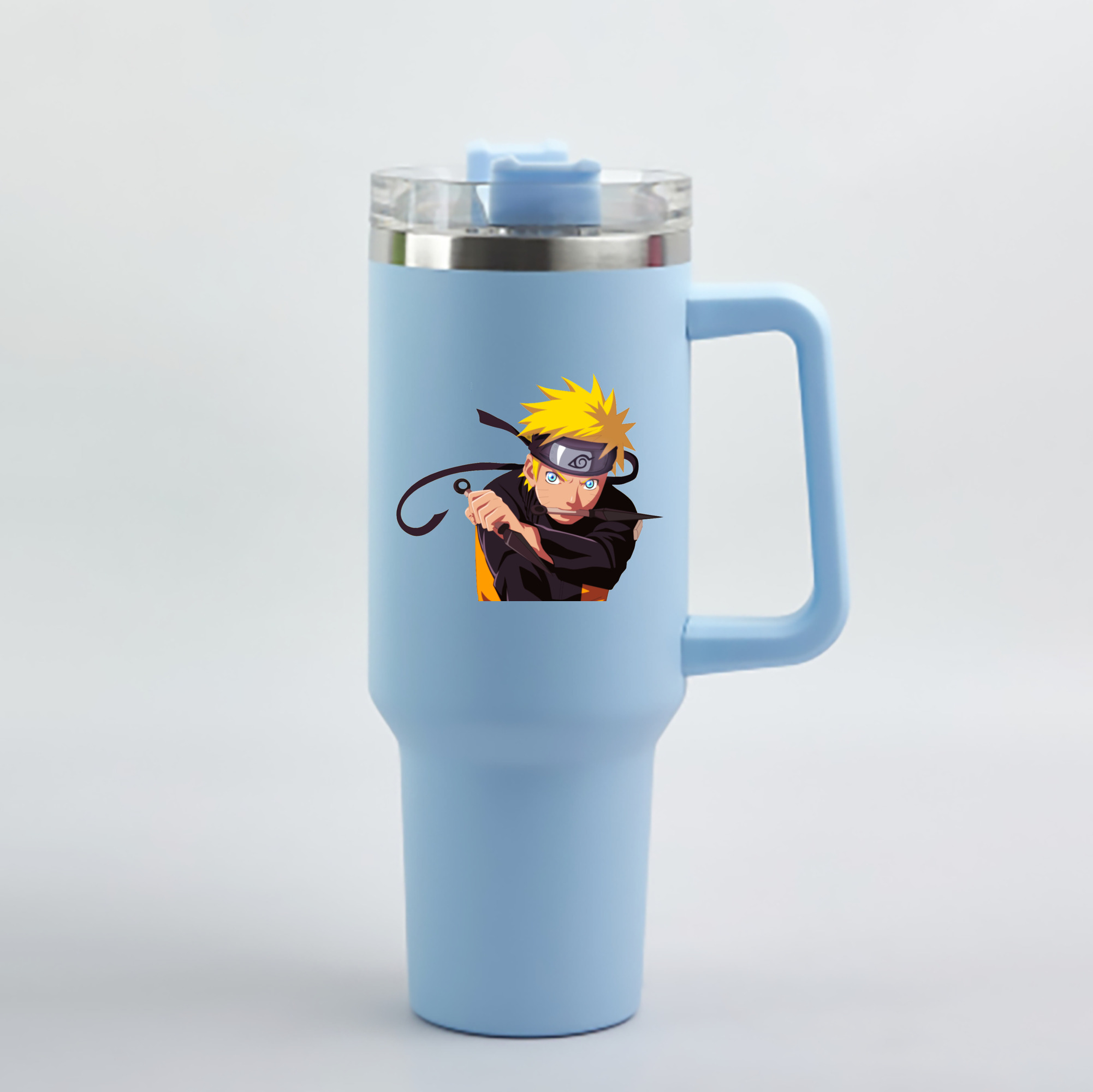 （画像用） NARUTO -ナルト- うずまき ナルト Uzumaki Naruto 1200mL車用タンブラー - クリスタルステッカー（プラスチックストロー付き）